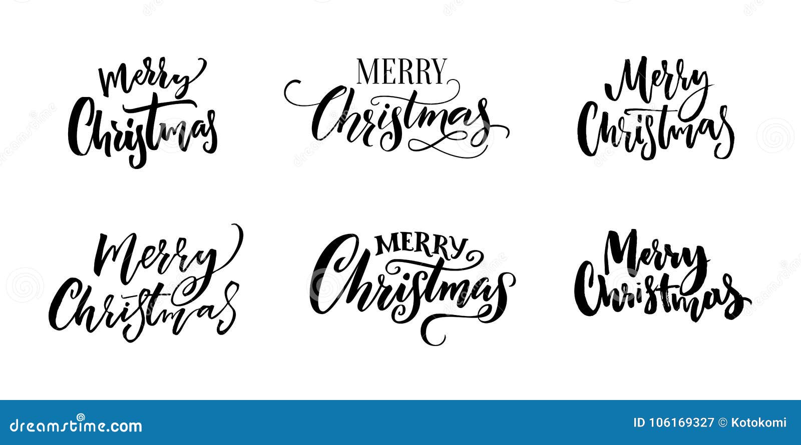 Cute Kraft Paper Black Script Font Merry Christmas