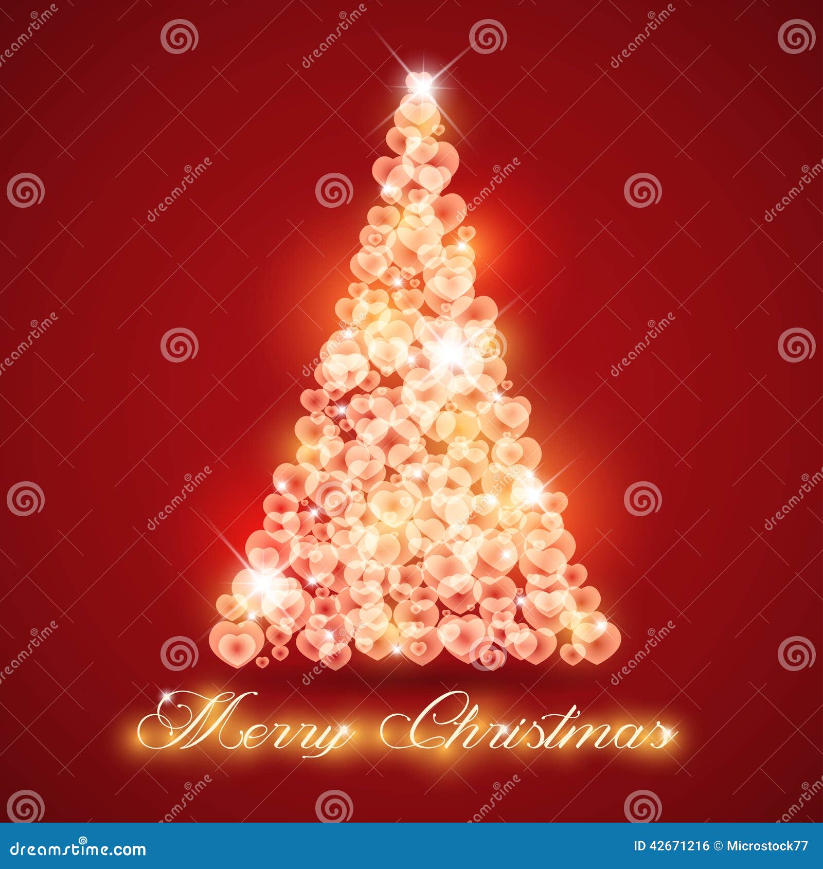Merry Christmas tree love stock vector. Illustration of christmas