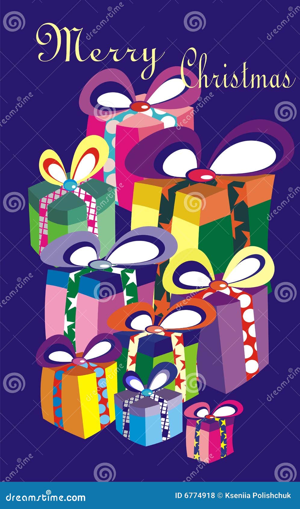 Merry Christmas Vector Card Stock Vector - Illustration of background ...