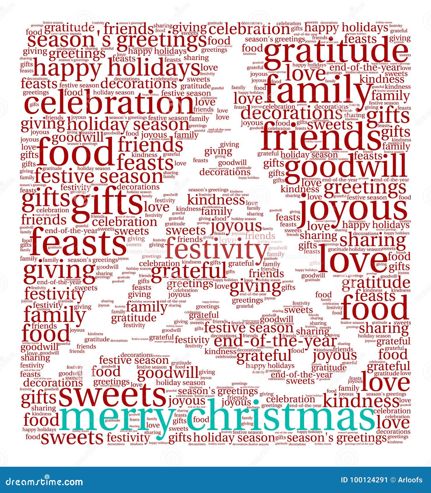 Merry Christmas word cloud on a white background