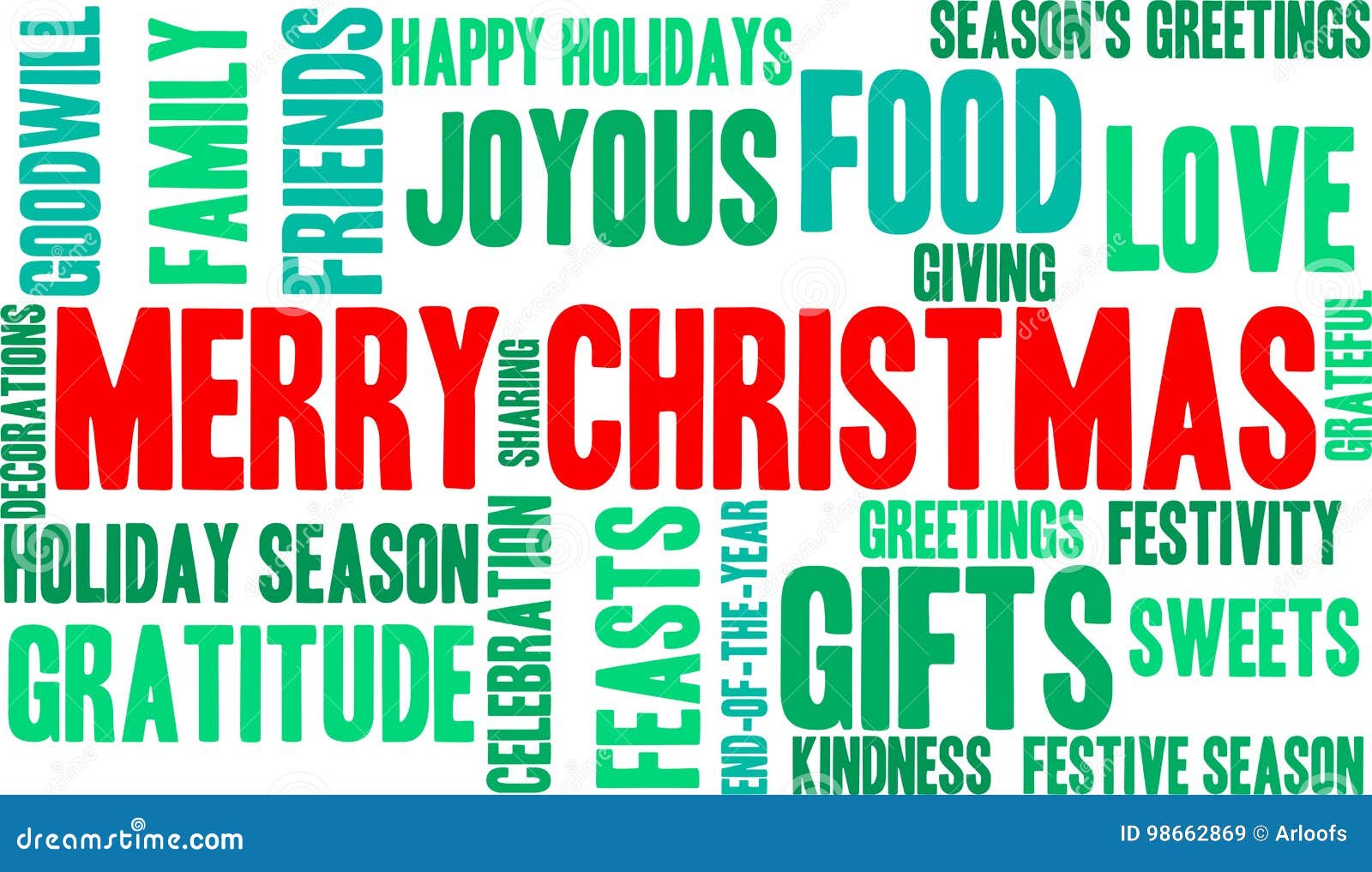 Merry Christmas Word Cloud stock illustration. Illustration of gifts