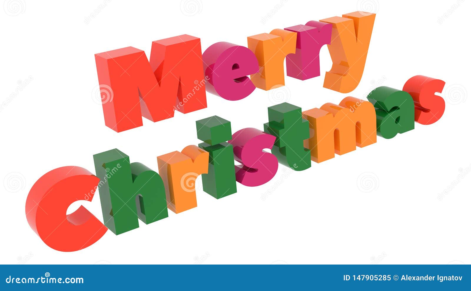 Merry Christmas Word 3D Rendered Text with Bold, Funny Font Illustration  Colored with Tetrad Colors 6 Degrees Stock Illustration - Illustration of  background, christmas: 147905285