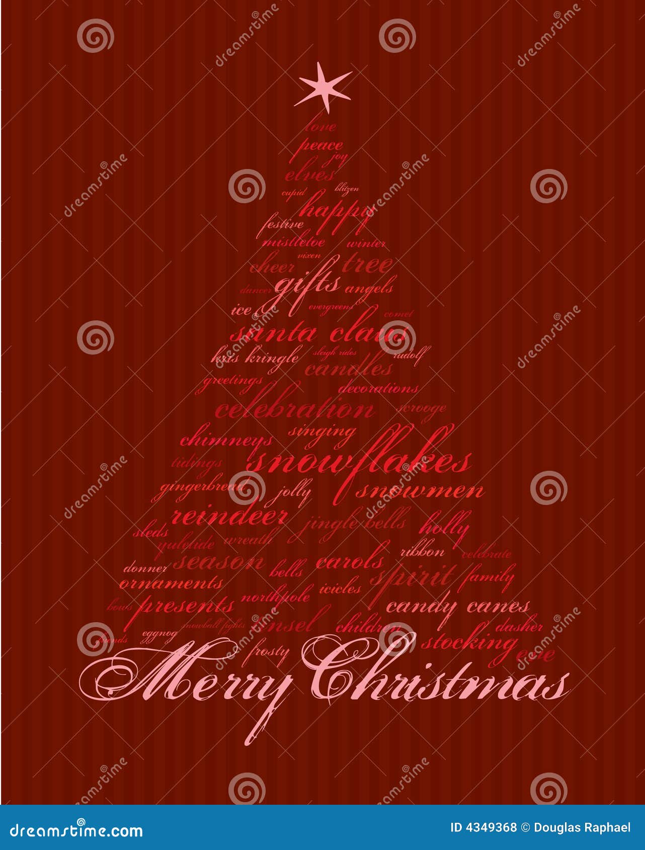 Merry christmas words stock vector. Illustration of carols 4349368