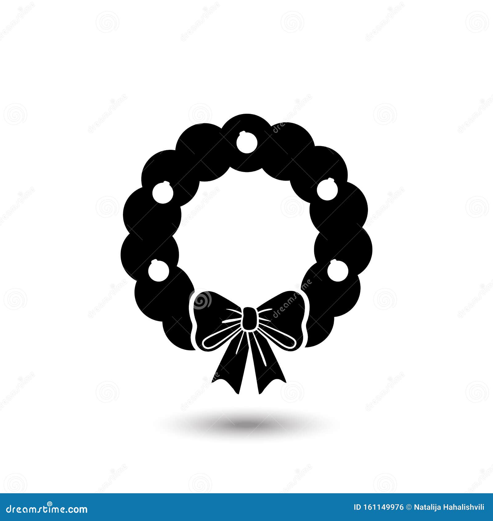 Download Merry Christmas Wreath Icon In Simple Style On A White ...