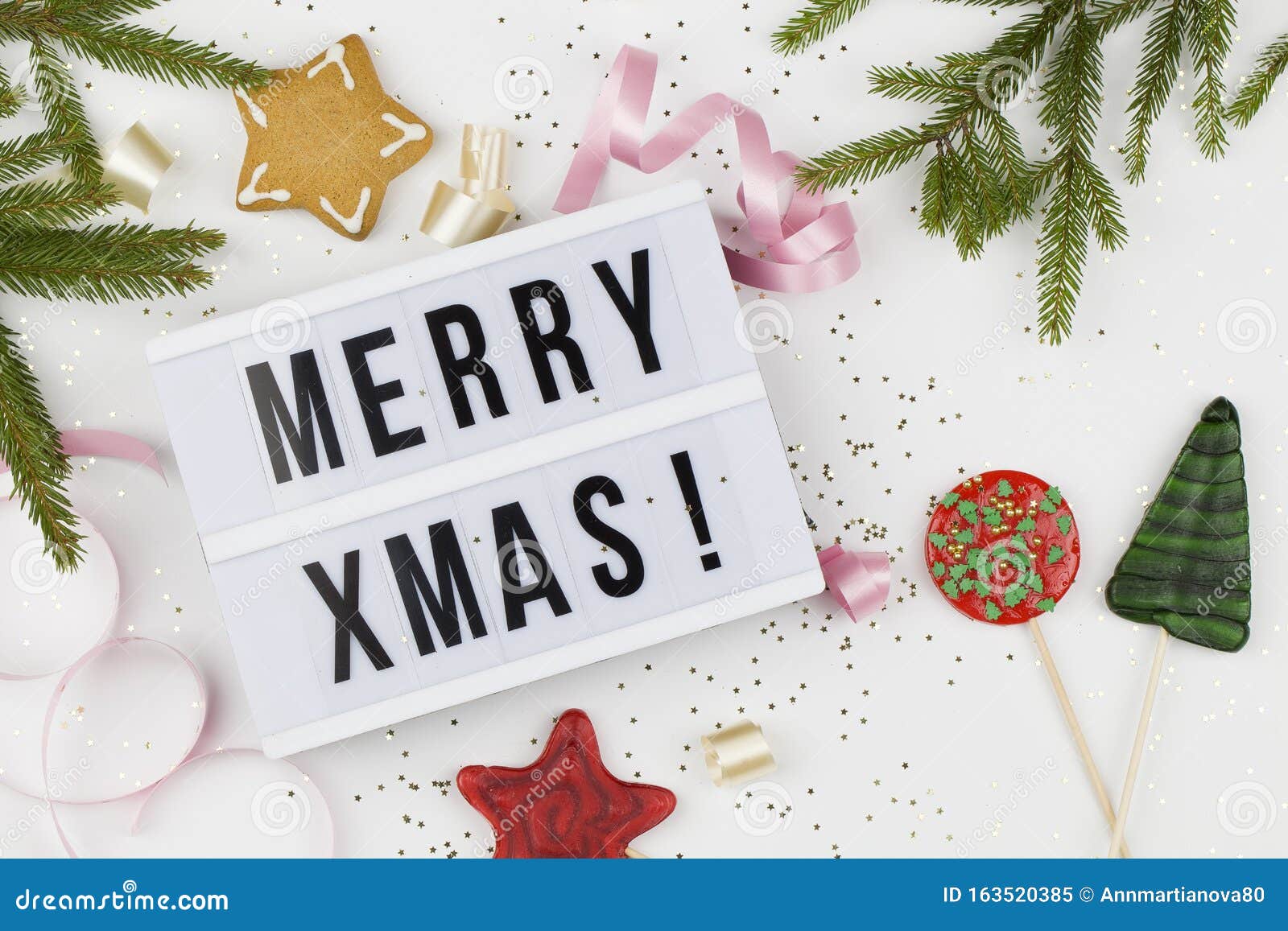 Merry Xmas Words On Light Box With Red And Green Lollipops Christmas Tree Branches And Ribbon Stock Image Image Of Frame Close Merry Xmas Words On Light Box With Red And Green Lollipops Christmas Tree Branches And Ribbon Stock Image Image Of Frame Close
