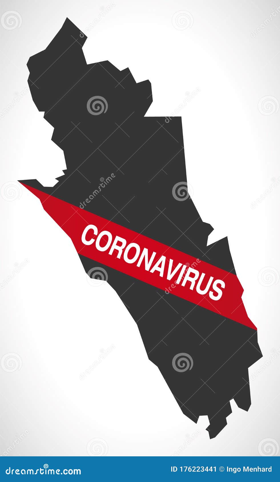 merthyr tydfil wales uk principal area map with coronavirus warning 