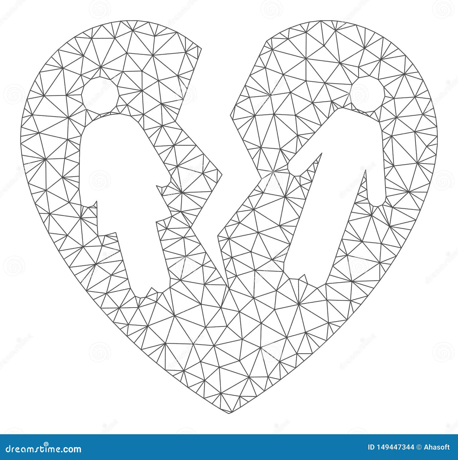 Broken Family Heart Polygonal Frame Vector Mesh Illustration Stock Vector -  Illustration of network, element: 149447344