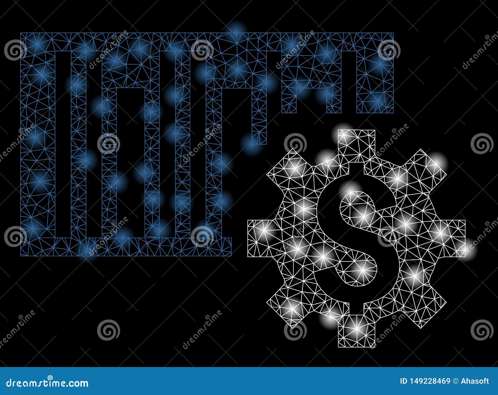 Mesh Carcass Barcode Price Setup Brillante Con Los Puntos Ligeros 