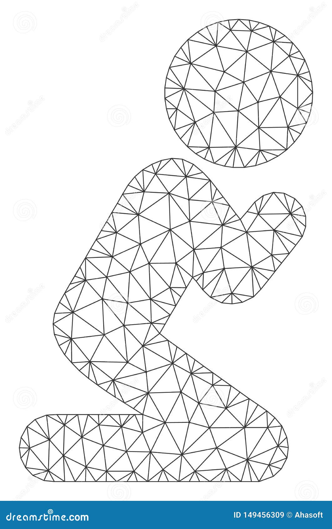 child pray polygonal frame  mesh 