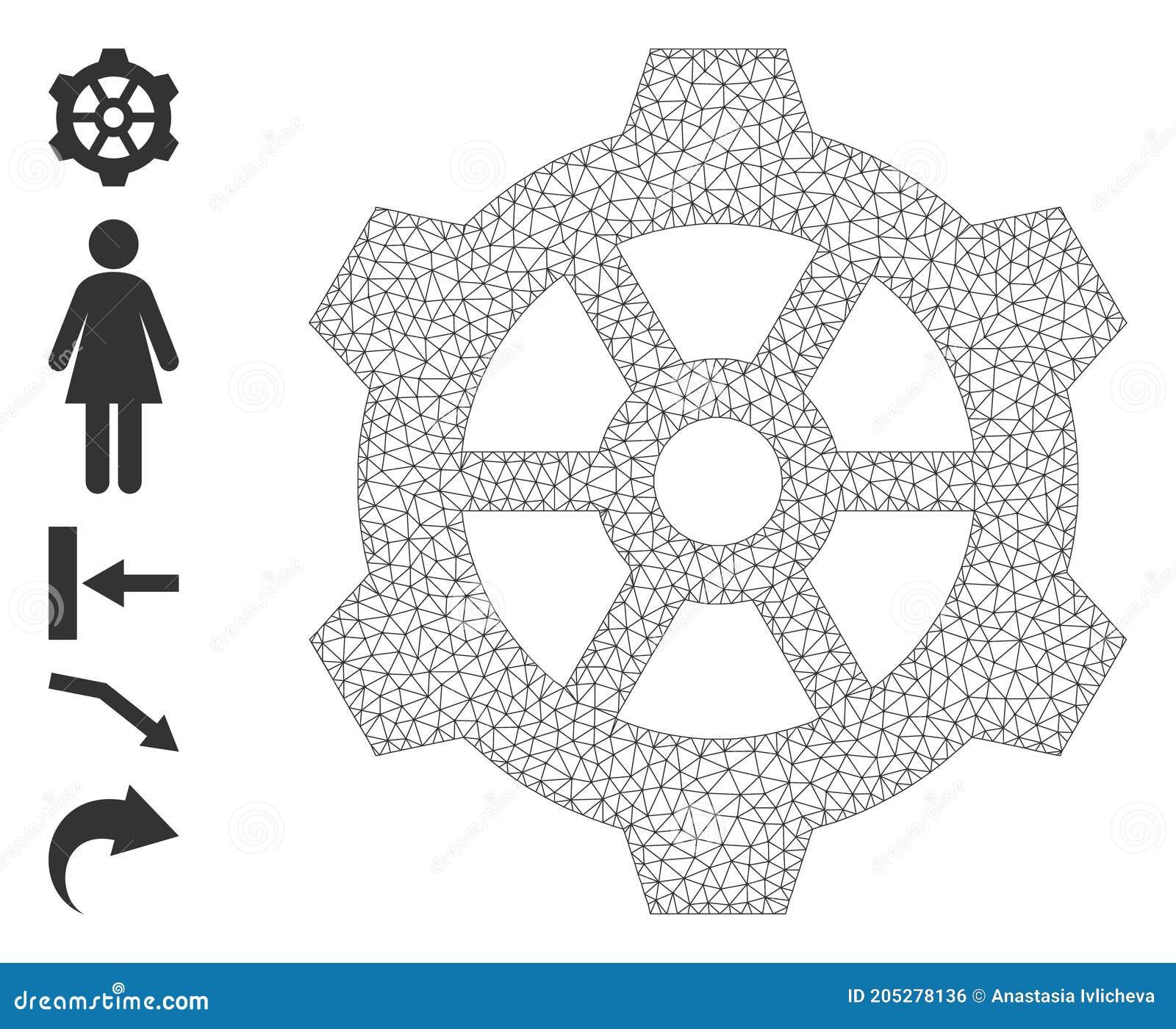  Net Gear Icon with Simple Glyphs Stock Vector Illustration of