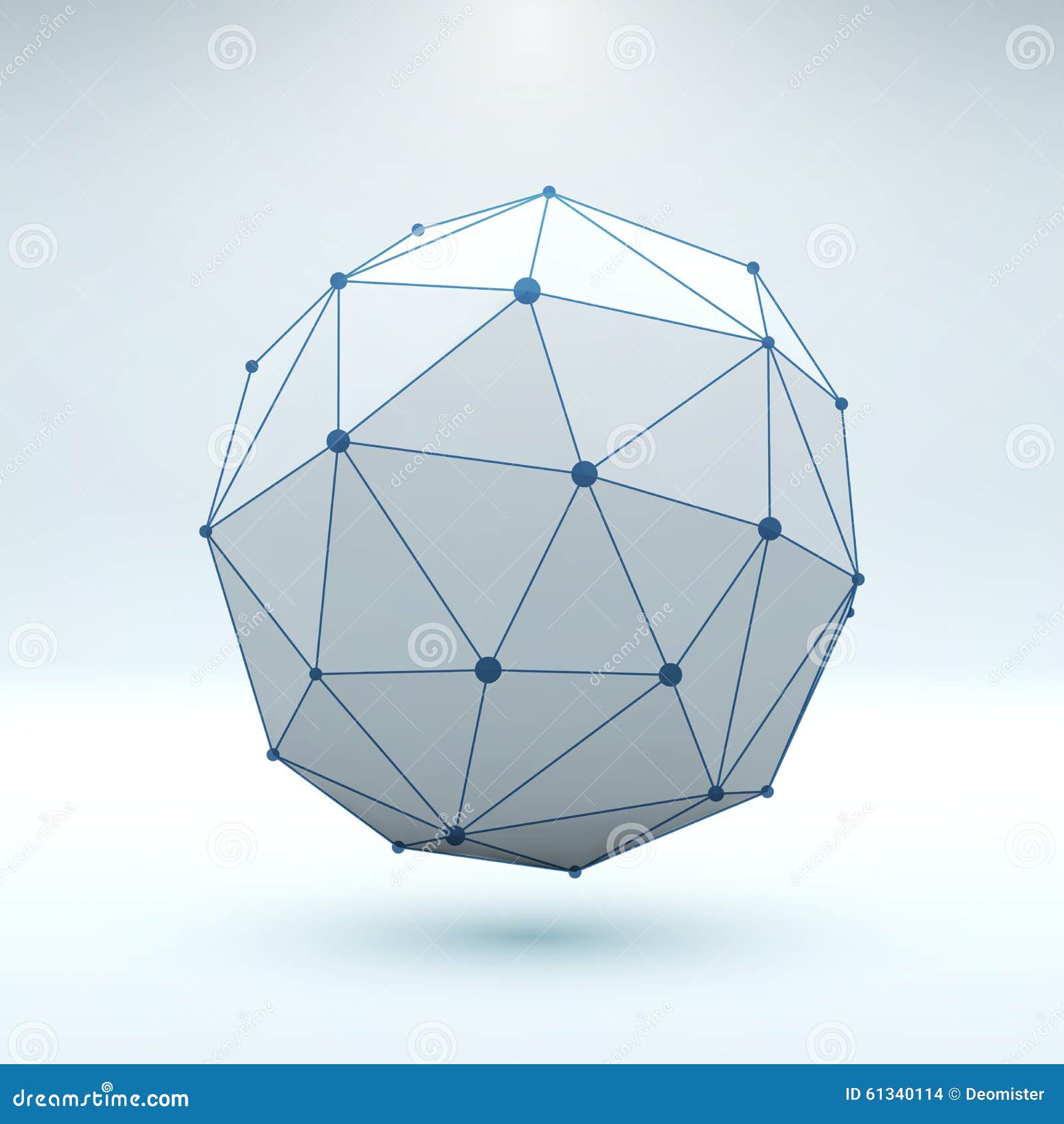 Mesh Polygonal Element Sphere With Connected Stock Vector
