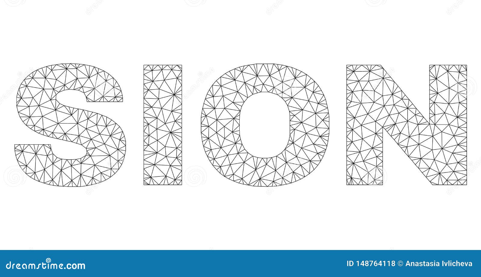 polygonal network sion text label