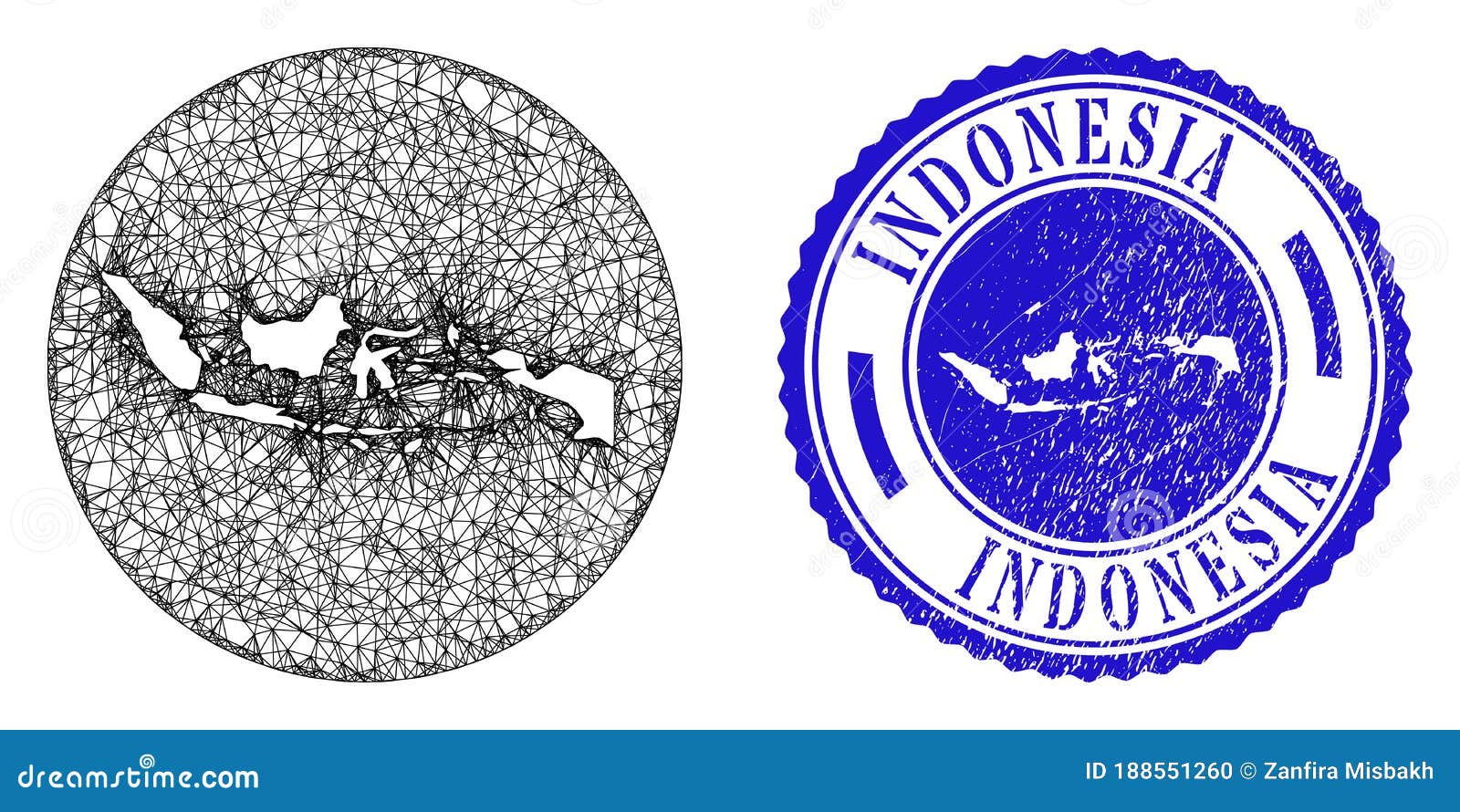 Mesh Wire Frame Hole Indonesia Map And Grunge Round Stamp Seal Stock Vector Illustration Of National Grunge 188551260