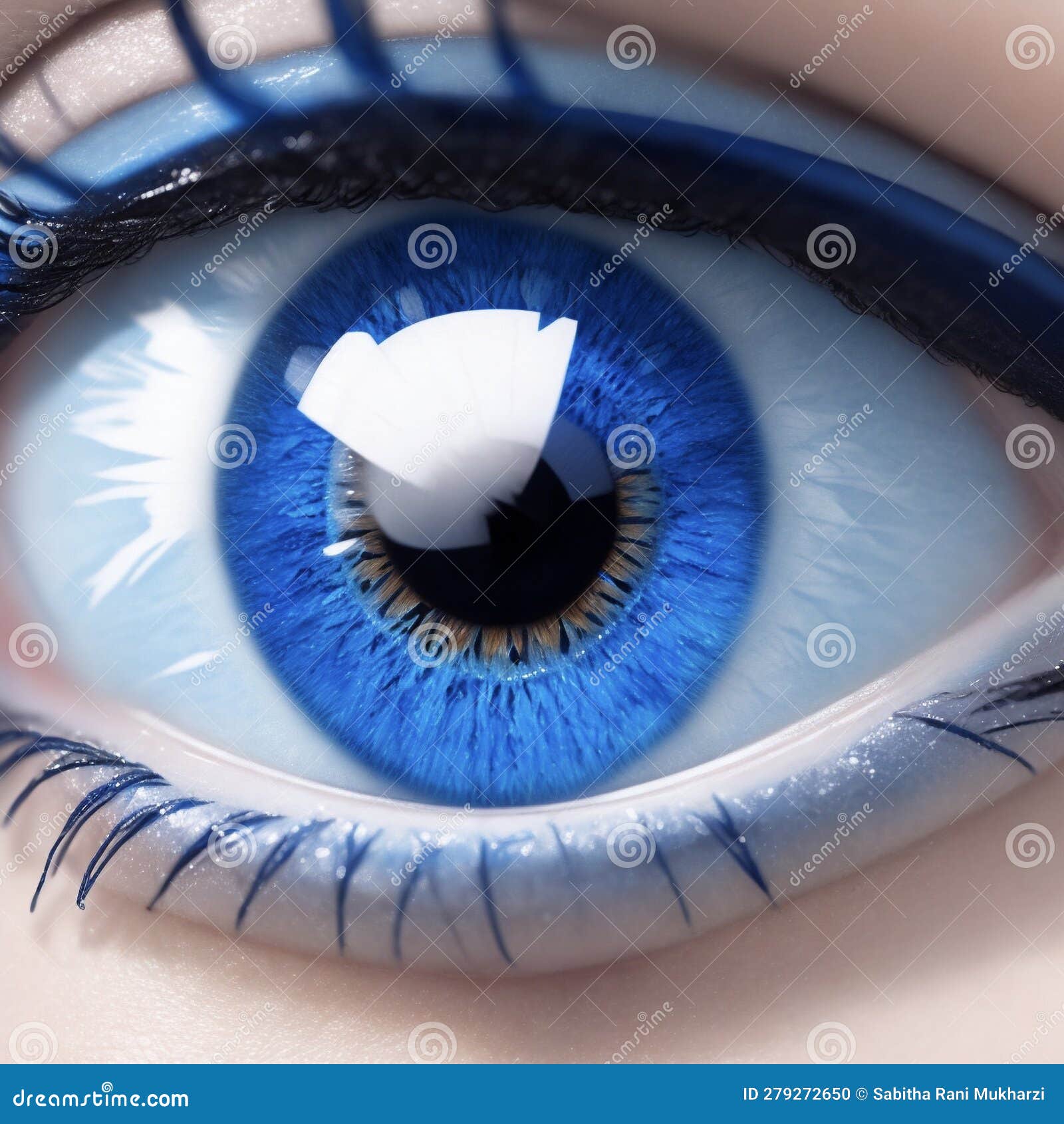 Mesmerizing Blue: a Closeup of a Beautiful Human Eye Stock Illustration ...