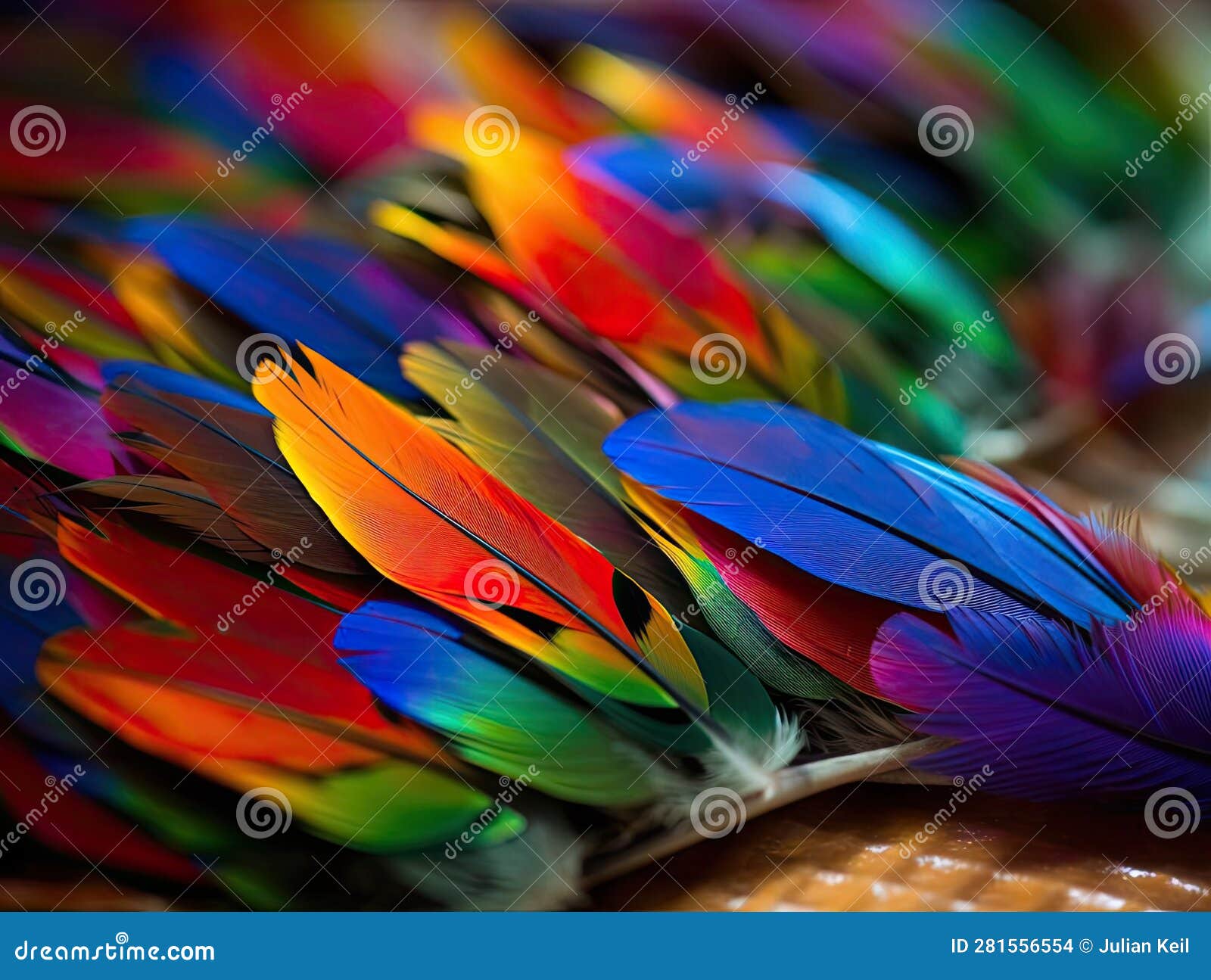 Blurry Colorful Feathers Evoke Dreamlike State Stock Illustration