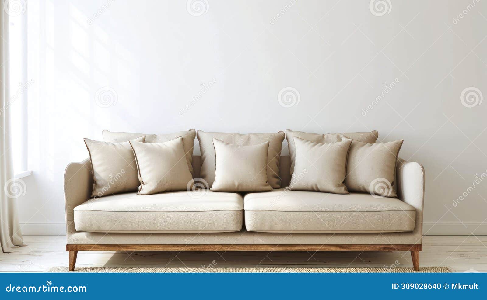 luminous elegance, a dreamlike union of serene white couch and sunlit living room oasis