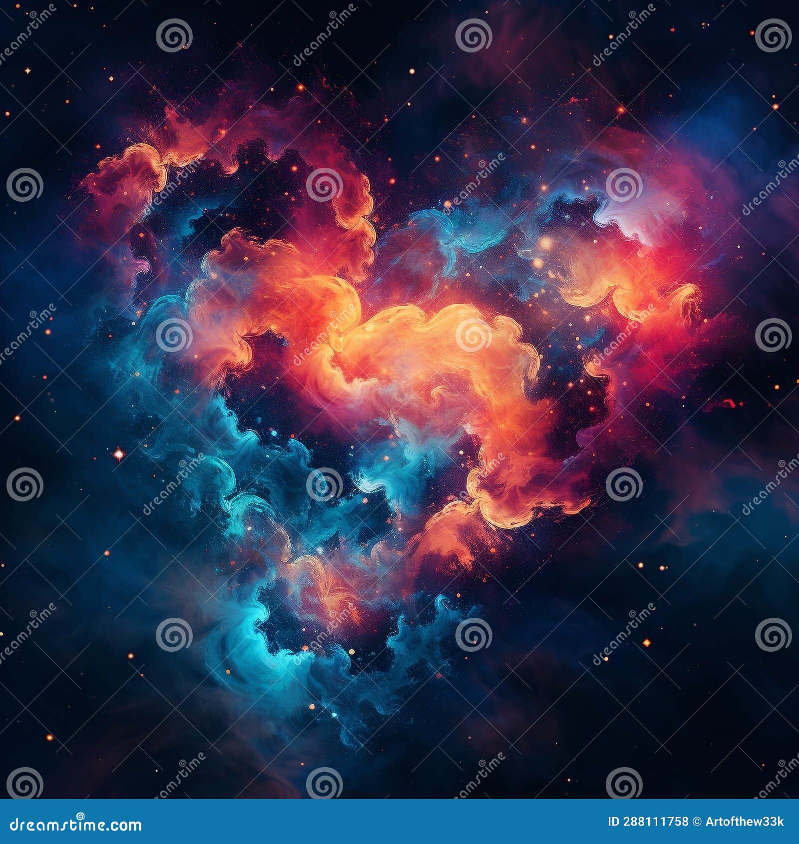 cosmic love: a captivating abstract galaxy