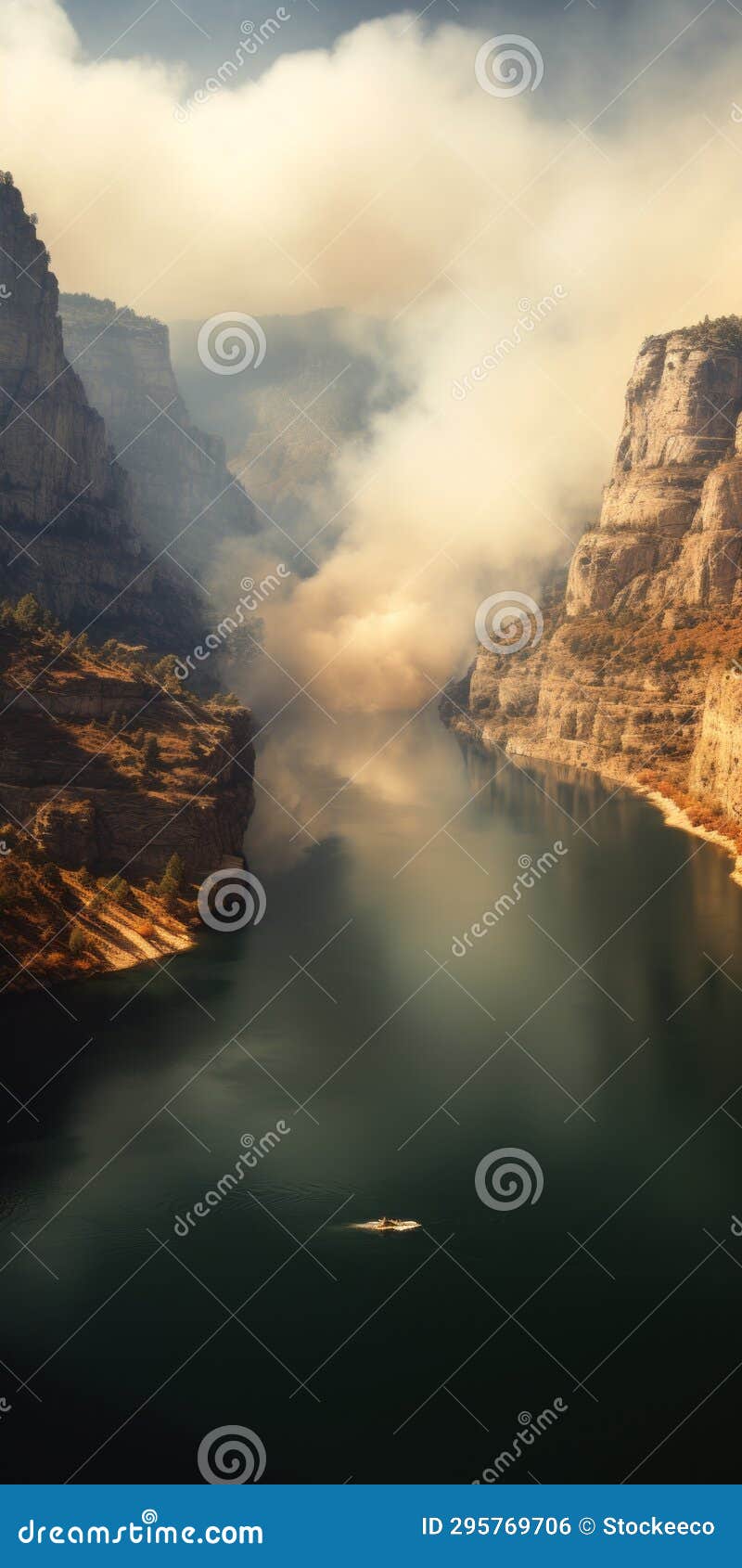 majestic river flowing through mountain range