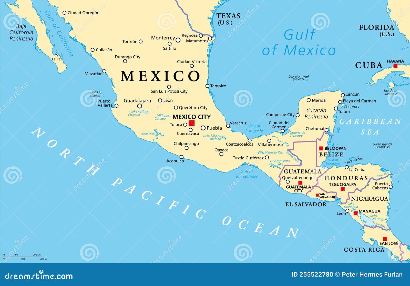 mesoamerica, political map, pre columbian region and cultural area