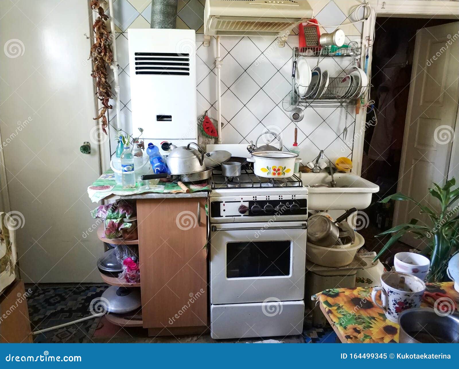 Mess and Dump. an Old Room with Lots of Things. Devastation Stock Image