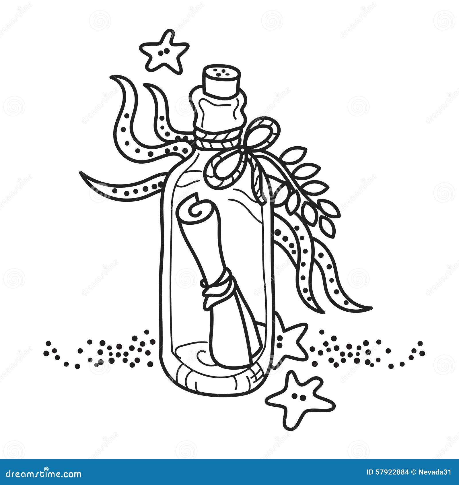 message in a bottle illustration 57922884 megapixl