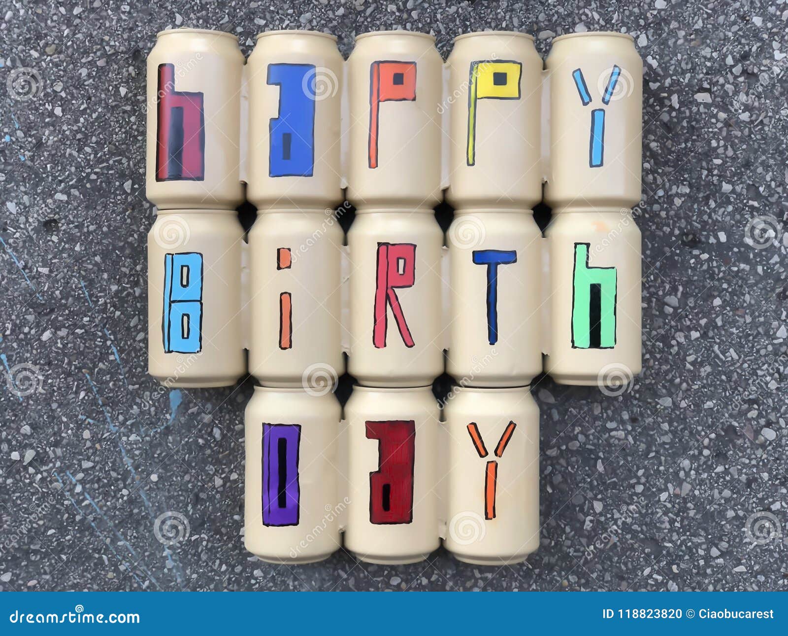Message De Joyeux Anniversaire Avec Les Canettes De Biere Colorees Au Dessus De La Route Asphaltee Photo Stock Image Du Route Canettes 110 Message De Joyeux Anniversaire Avec Les Canettes De Biere Colorees Au Dessus De La Route Asphaltee Photo Stock Image Du Route Canettes 110