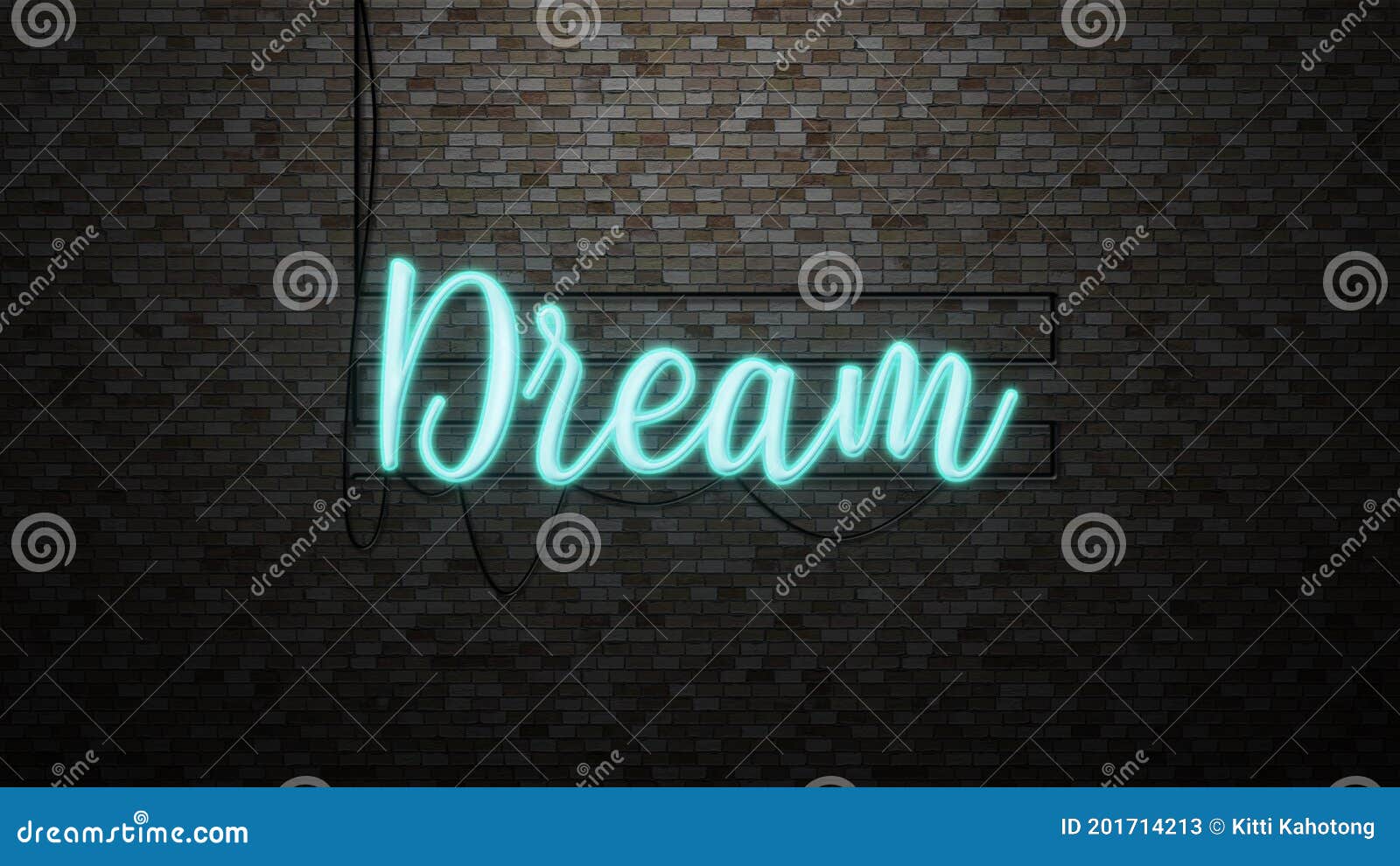 the message dream eon light on brick wall bcakground