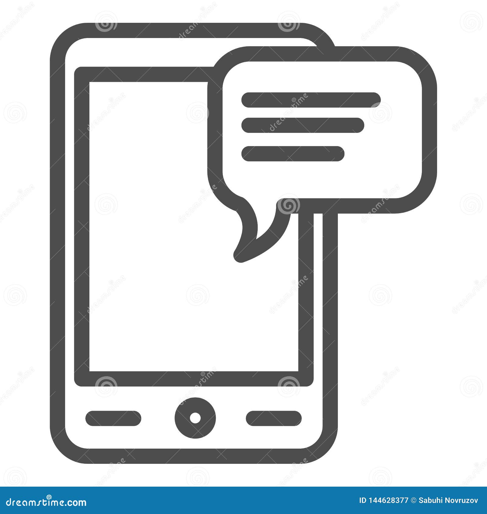 Download Message On Phone Line Icon. Sms And Smartphone Vector ...