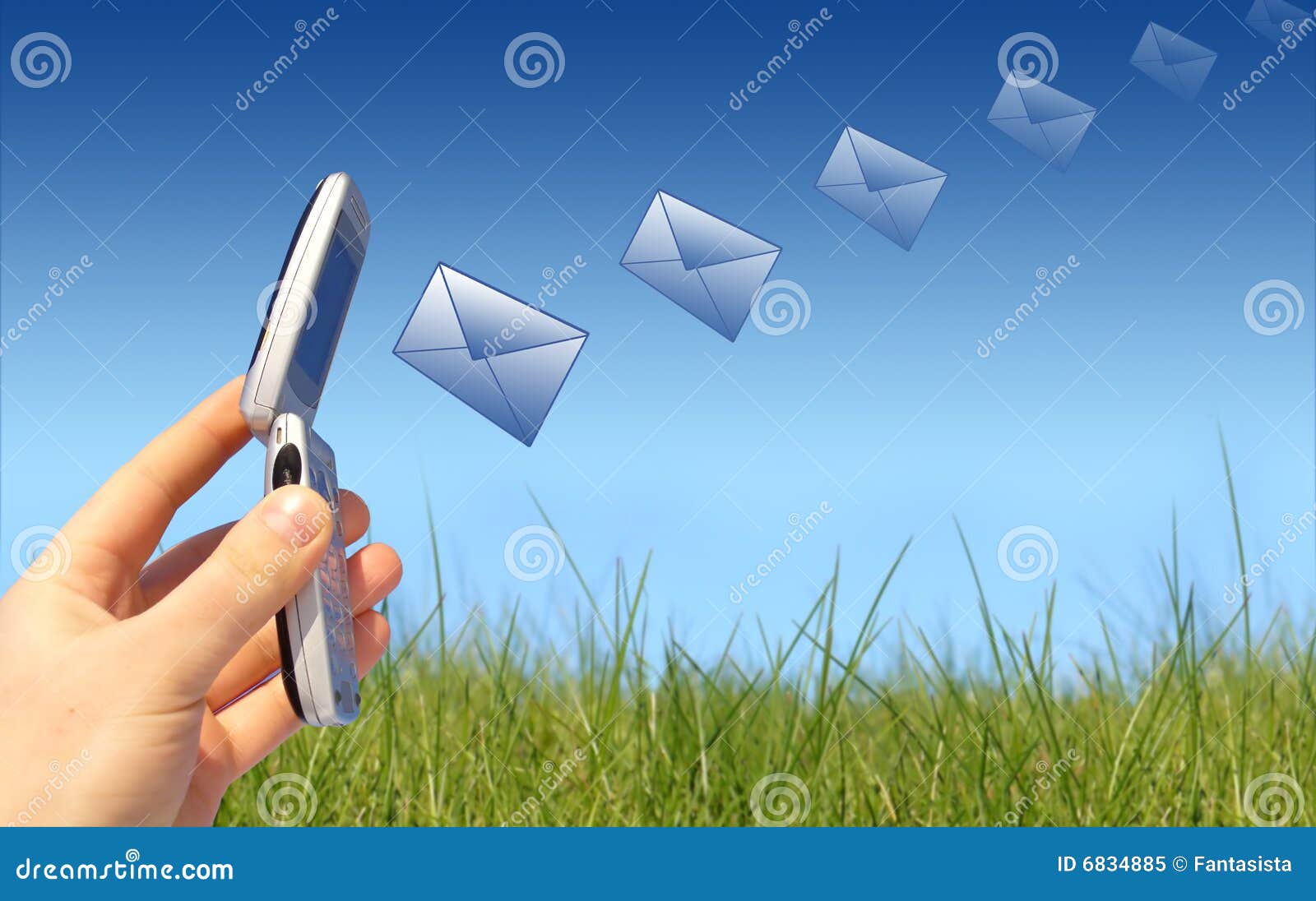 Message sending stock image. Image of device, letter, mobilephone - 6834885