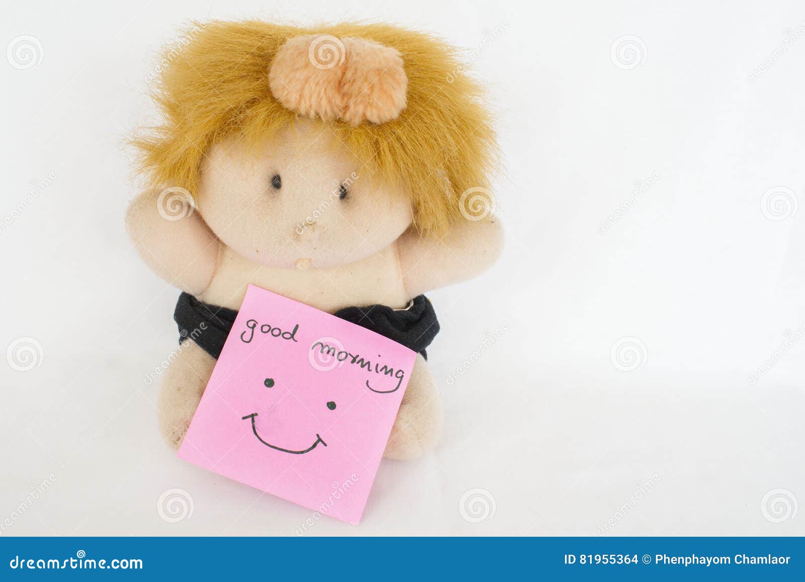 Messages Card and Baby Doll Stock Photo - Image of message, night ...