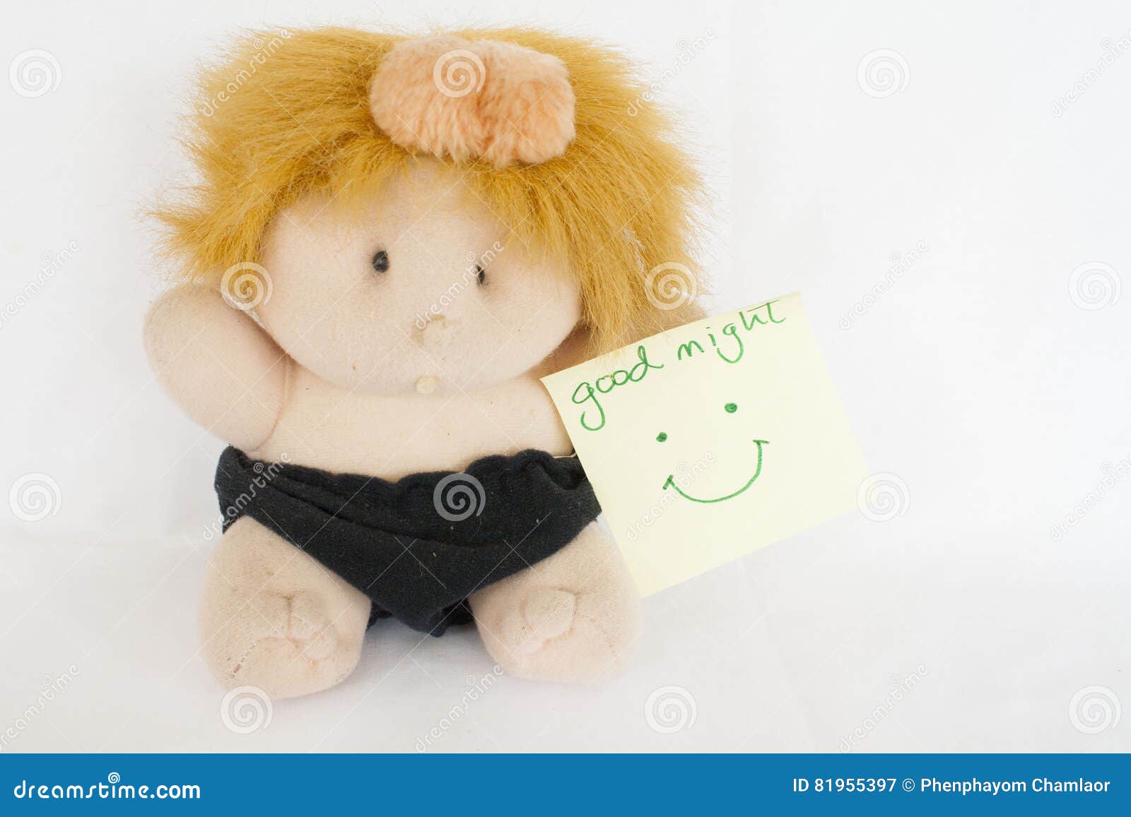 Messages Card and Baby Doll Stock Image - Image of background ...