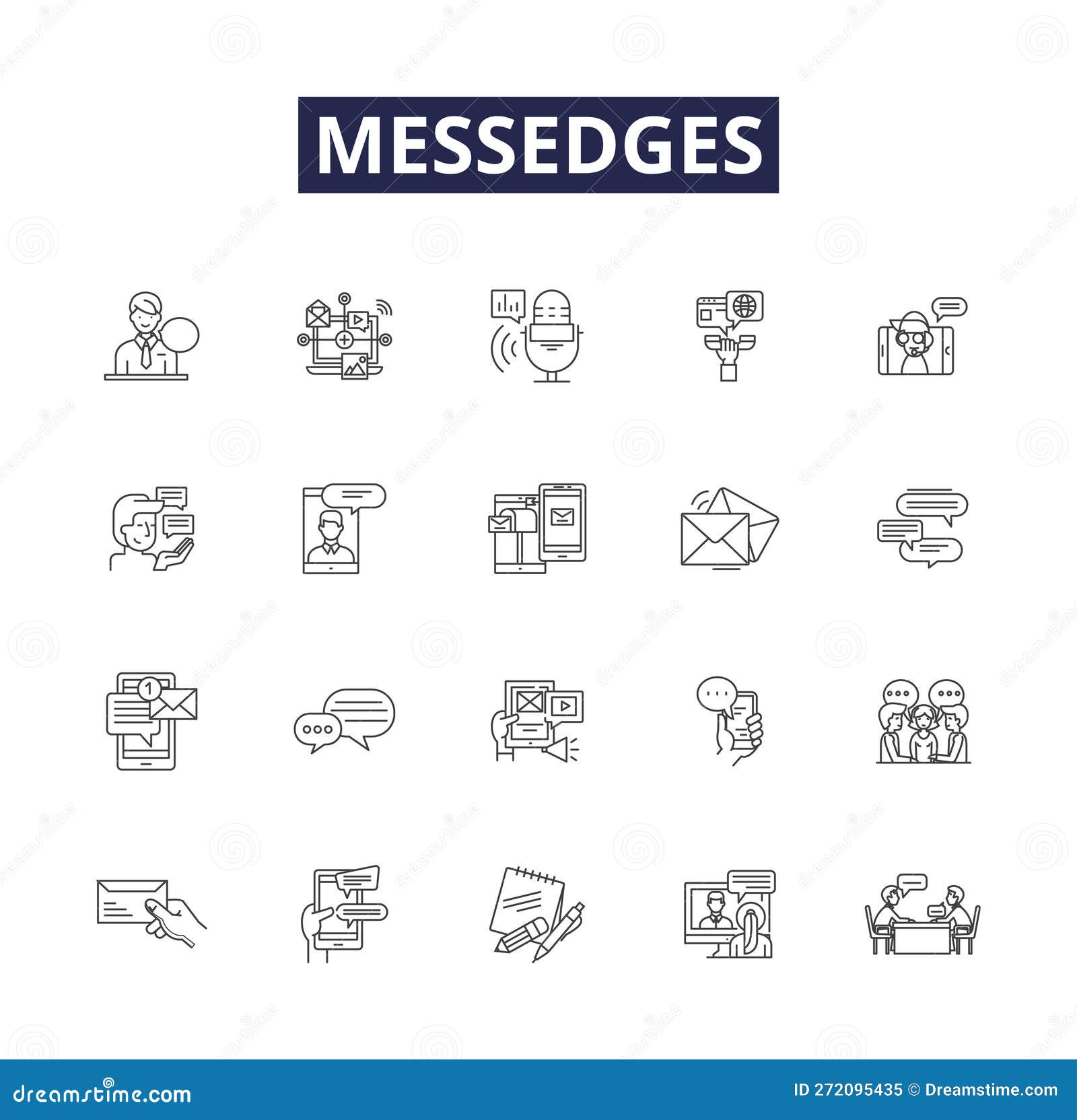 messedges line  icons and signs. messing, messed, texting, texts, text, miscommunication, misunderstand