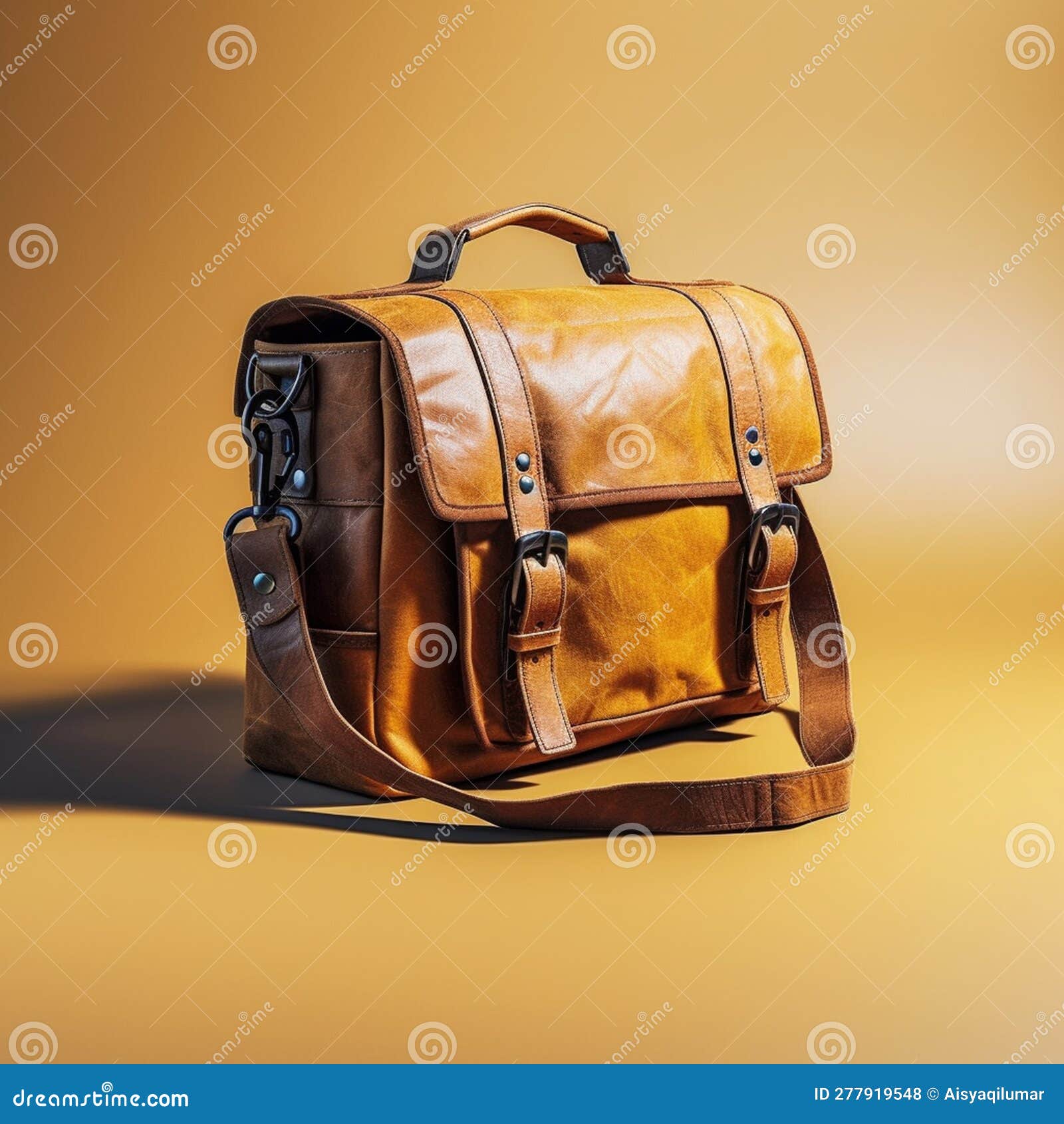 Messenger Bag Made from a Mixture of Leather and Canvas Material