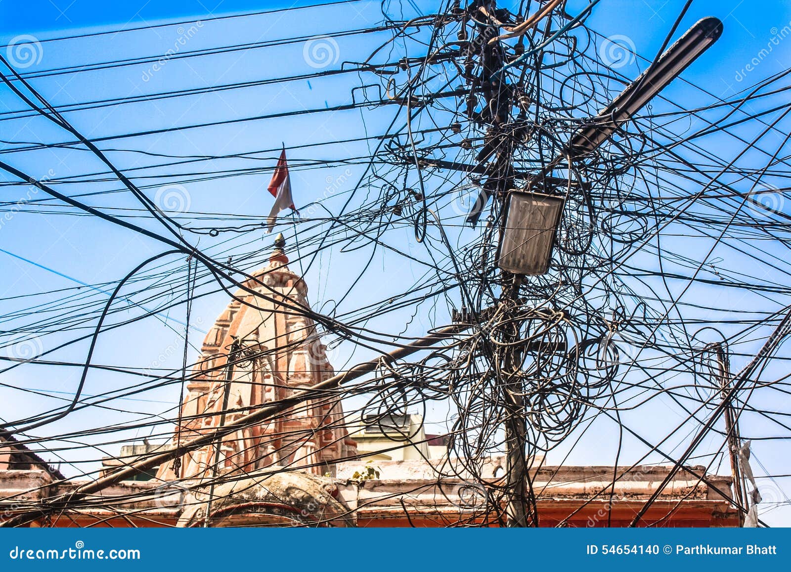 Messey electrical cables stock photo. Image of uncertain 54654140