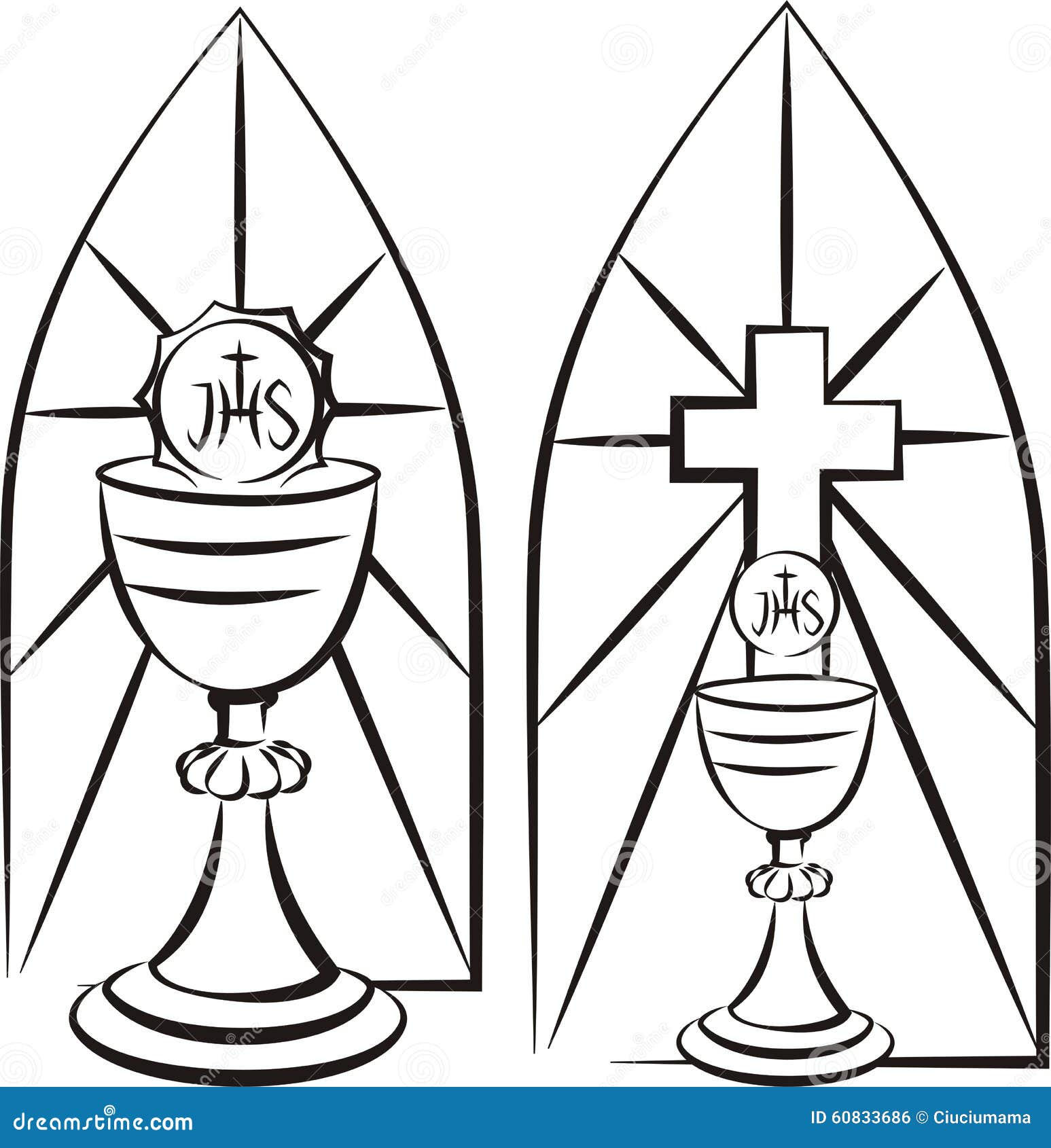 Messkelch Auf Dem Hintergrund Des Buntglases Vektor Abbildung Pertaining To First Communion Banner Templates
