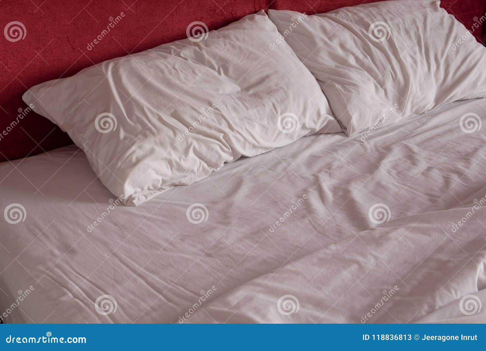 Messy Bed Sheets and Pillow Stock Image Image of texture, closeup