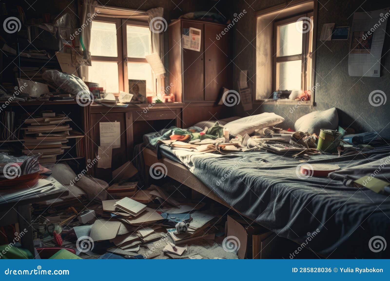 Messy Dirty Room. Generate Ai Stock Illustration Illustration of game