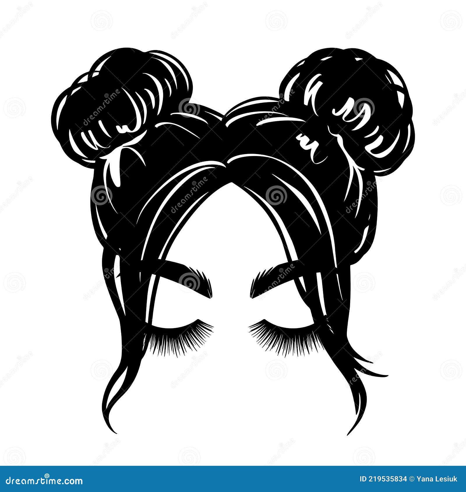Collection Hairstyle for Man and Woman Black Hair Drawing Set 2 5124338  Vector Art at Vecteezy