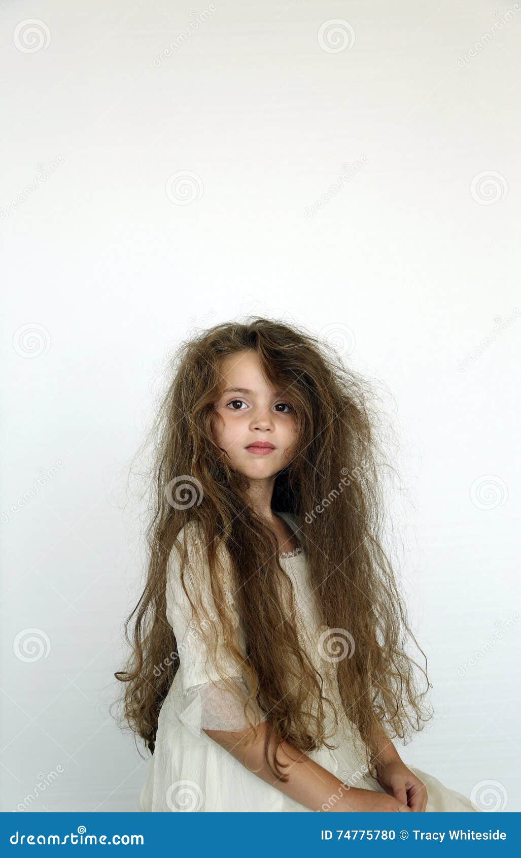 Messy hair girl stock photo. Image of frizz, beauty, real - 74775780