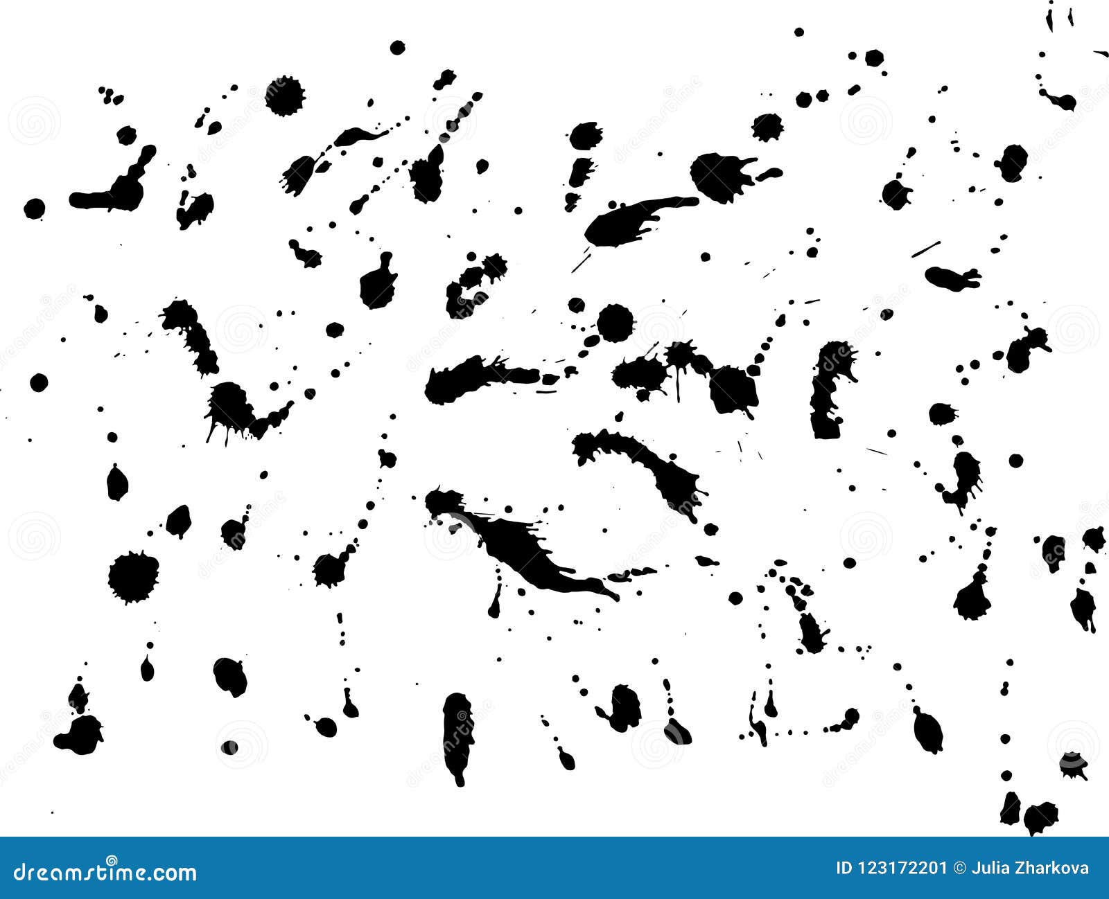 Messy Ink Blot, Black Drops on White Background. Vector Illustration ...