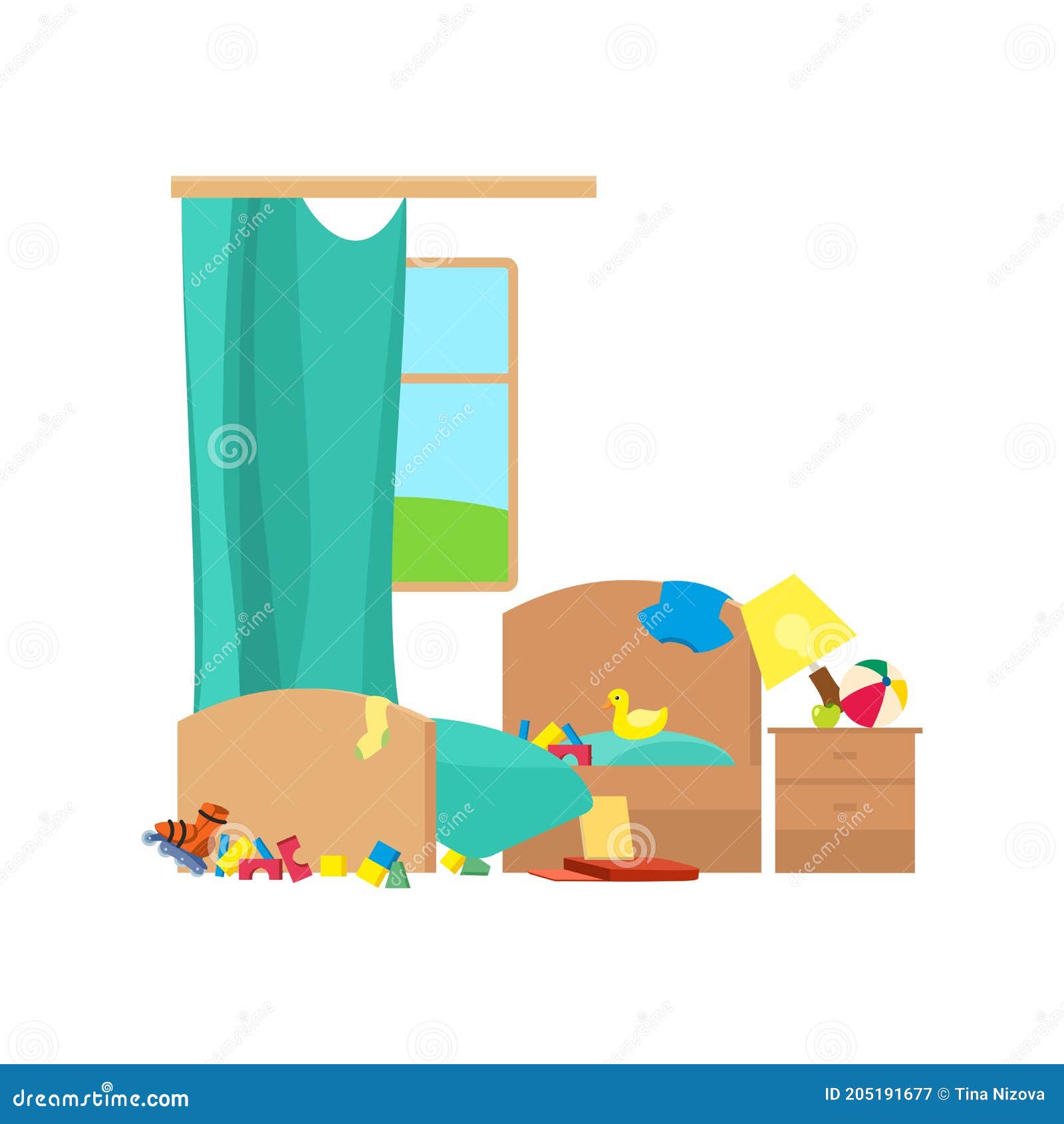 Messy Kids Room Interior In Kindergarten Cartoon Vector Cartoondealer