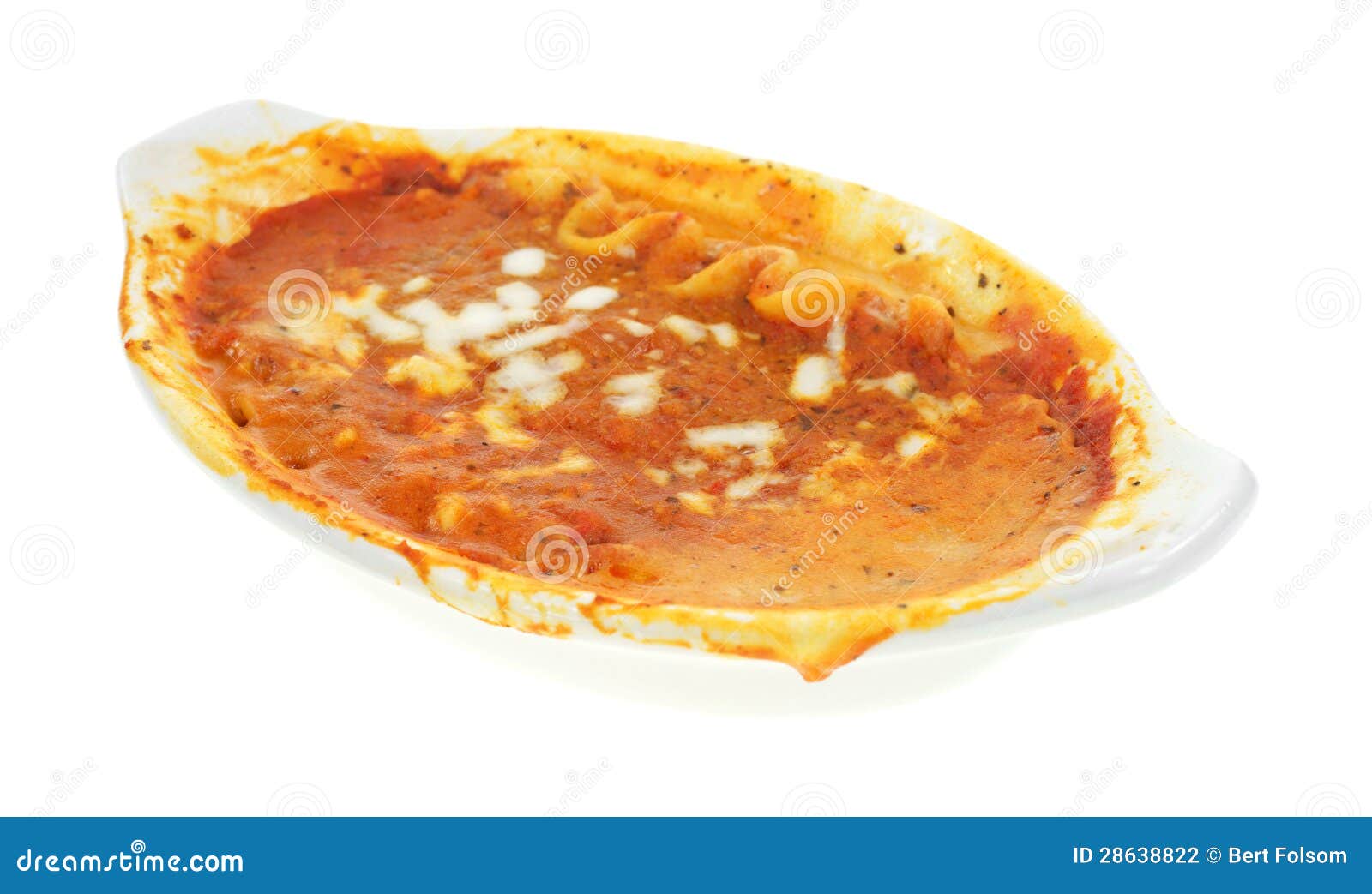 Messy Lasagna Tv Dinner in Baking Dish Stock Photo Image of