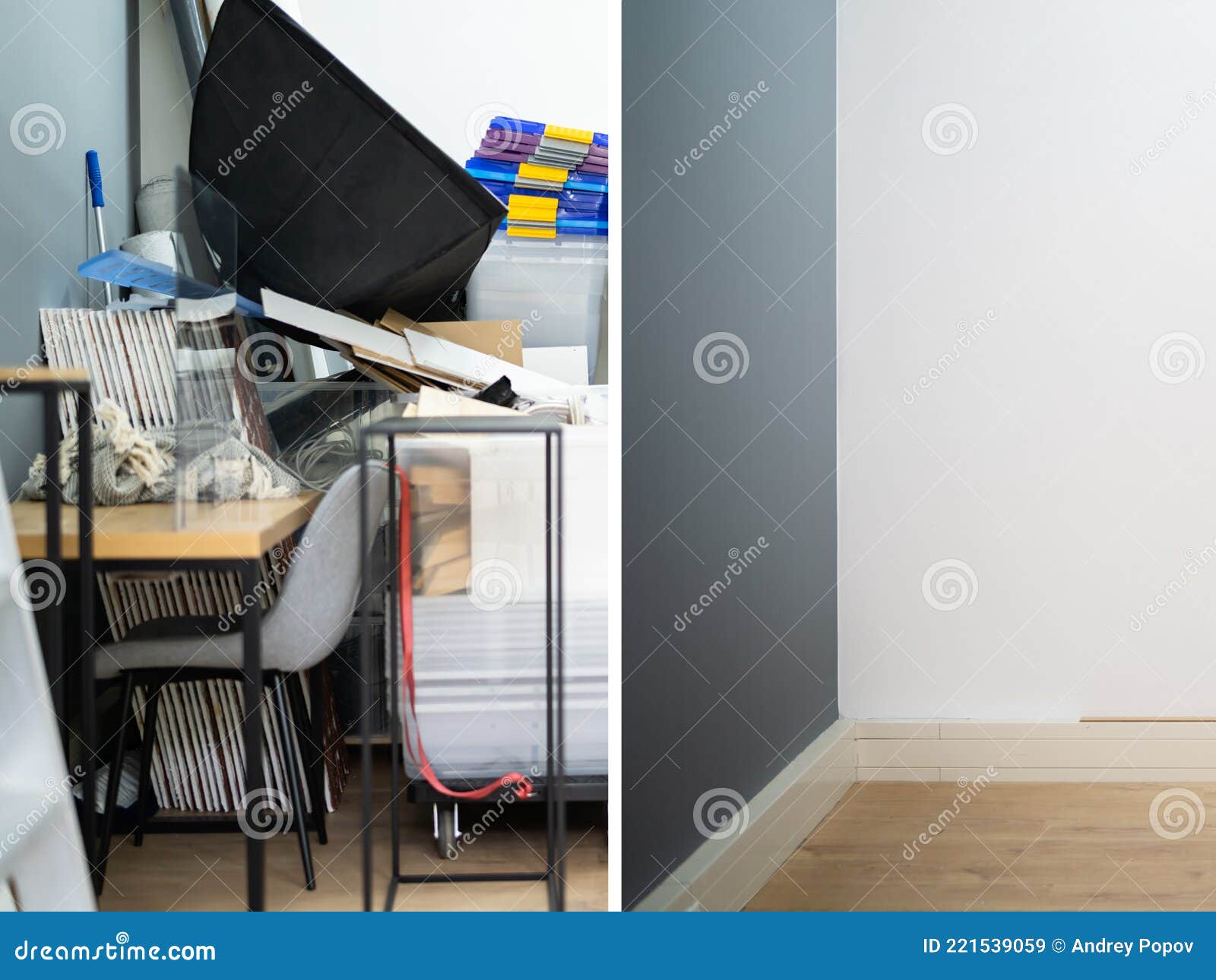 Before after Messy Room Declutter Stock Image - Image of garage ...