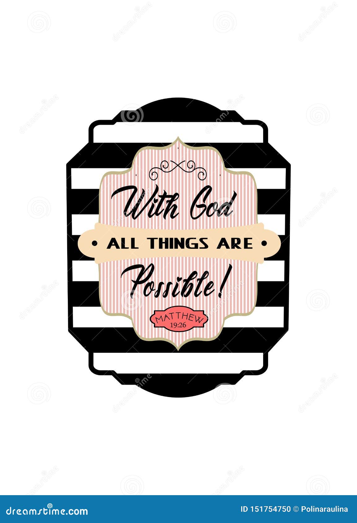 Van U Zijn Alle Dingen Met God Zijn Alle Dingen Mogelijk Bijbelse Gestreepte Sticker Met