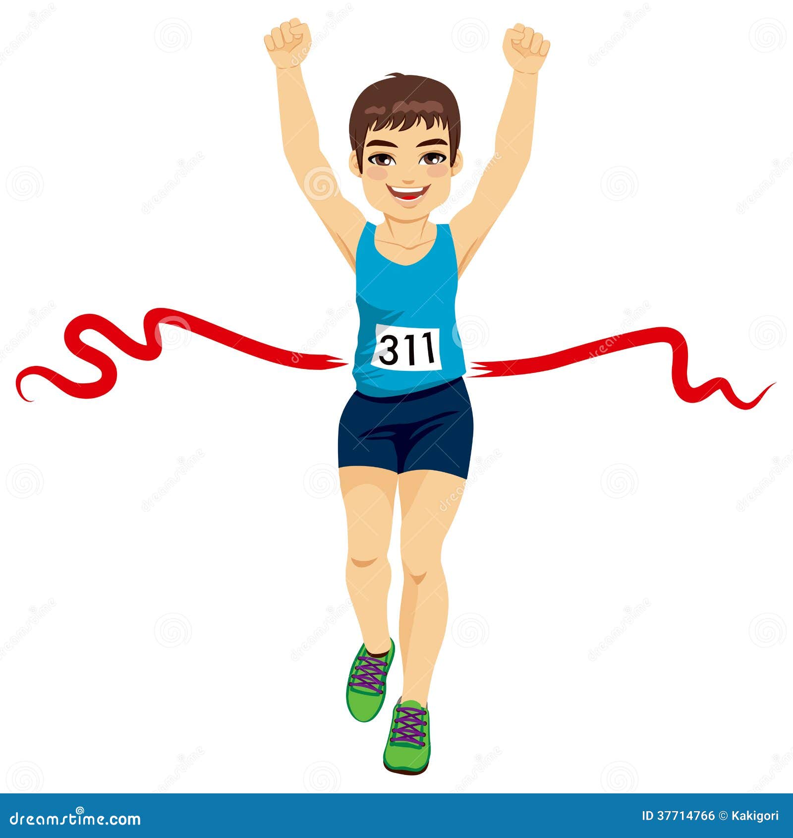 Hombre Cruzando La Línea De Meta Ilustración del Vector - Ilustración de  ganador, joven: 37714766, image size:1600x1690