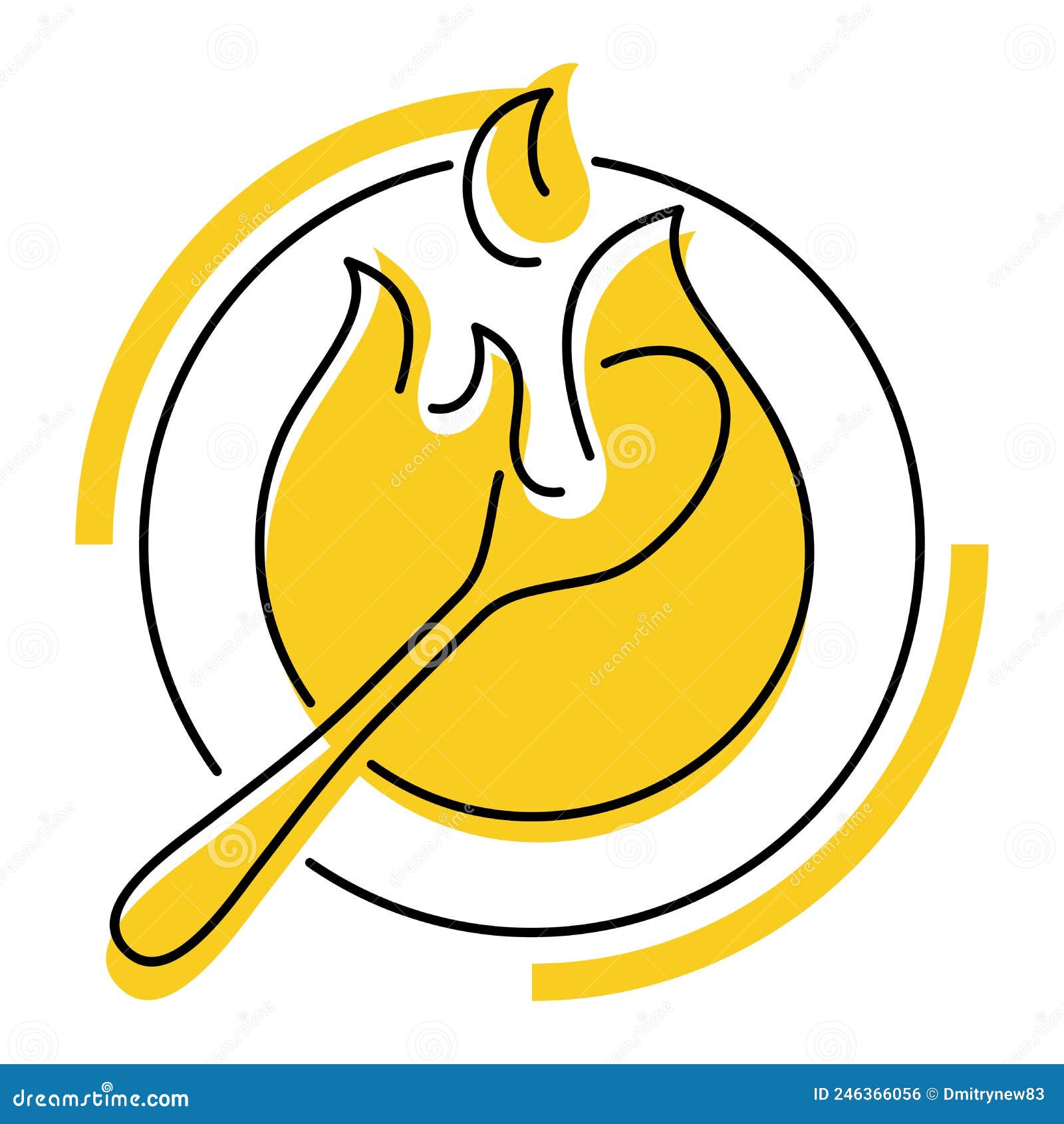 metabolism icon in yellow color and thin line