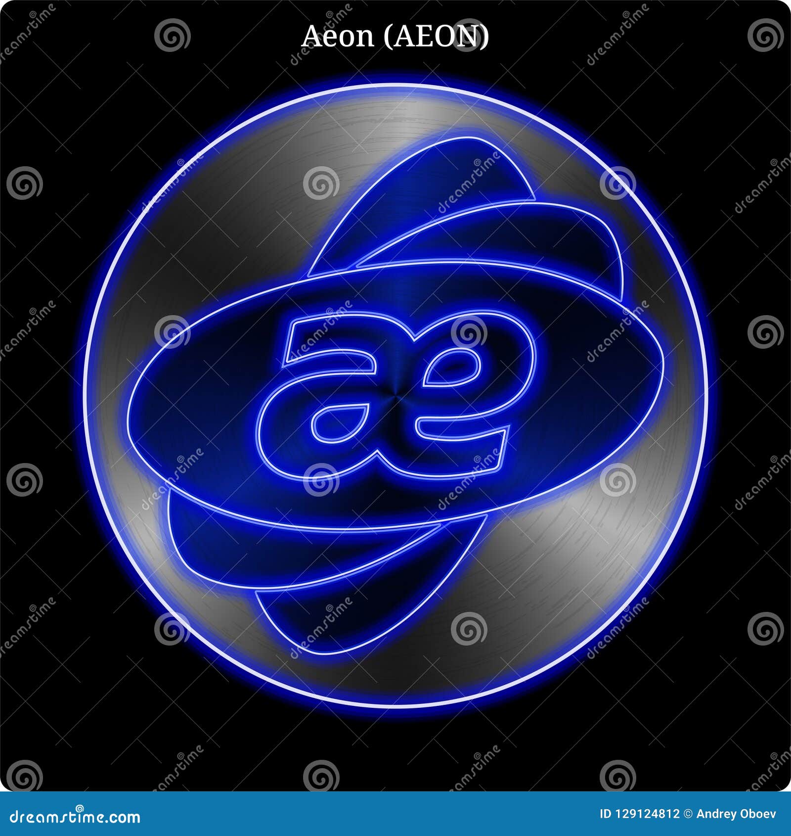 Metal Aeon AEON Coin Witn Blue Neon Glow. Stock Vector - Illustration of  investment, aeonaeoncryptocurrencycoin: 129124812