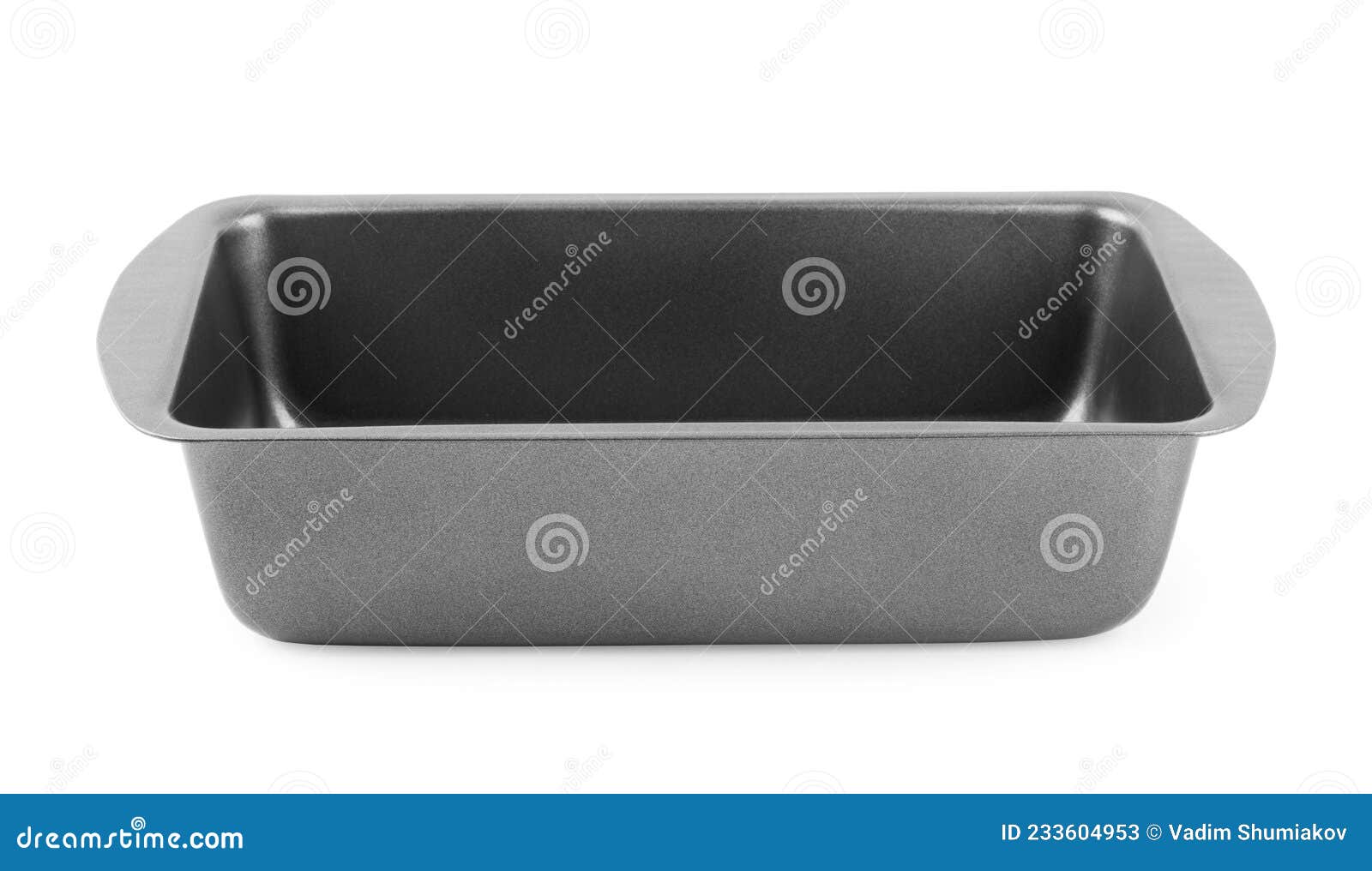 Metal Baking Dish with Nonstick Coating Isolated on White, Top View