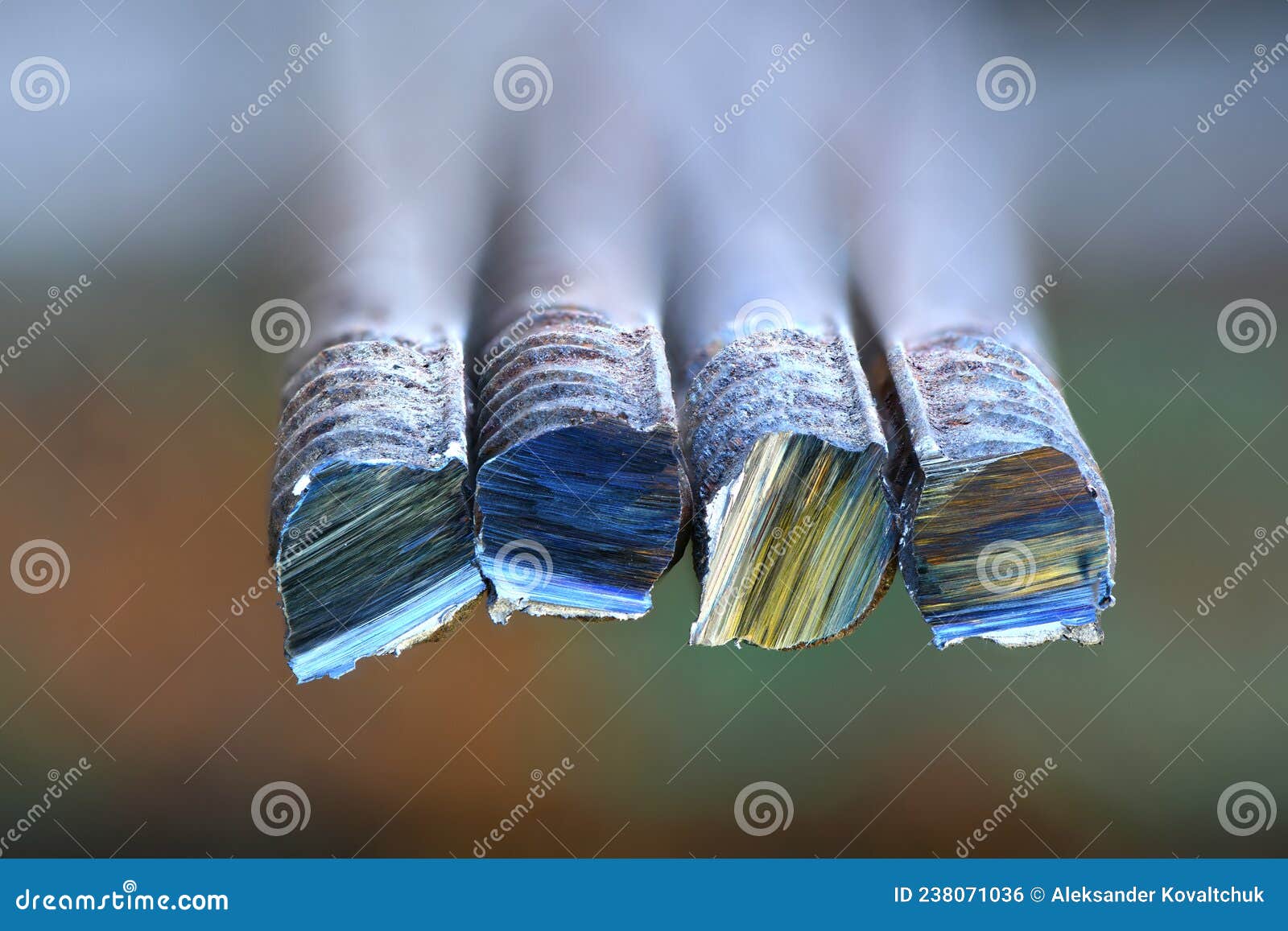 Metal Bar Cutting. a Metal Bar Cut by a Grinder Stock Photo Image of