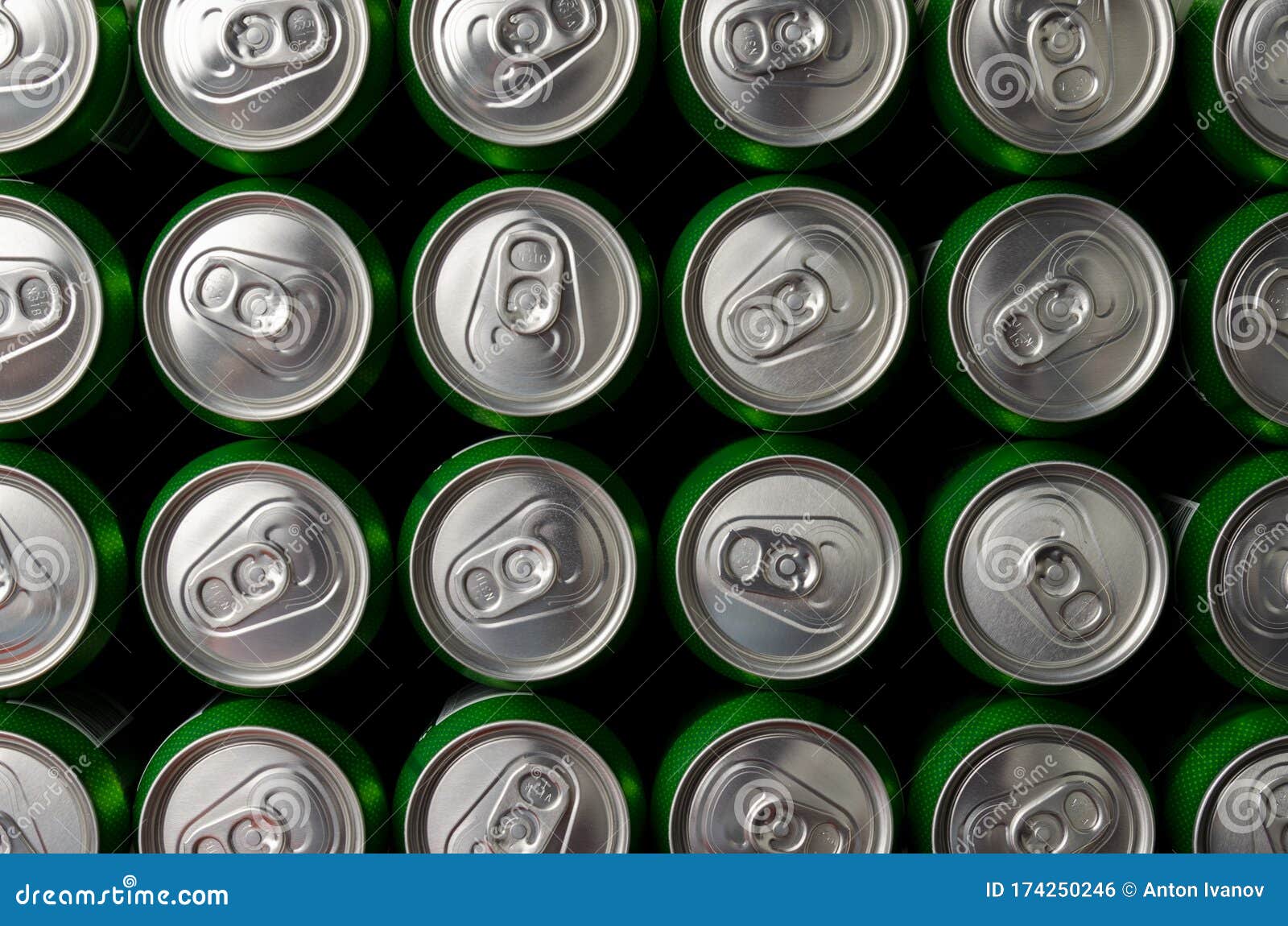Metal Beer Cans Background Green and White Stock Photo Image of lager